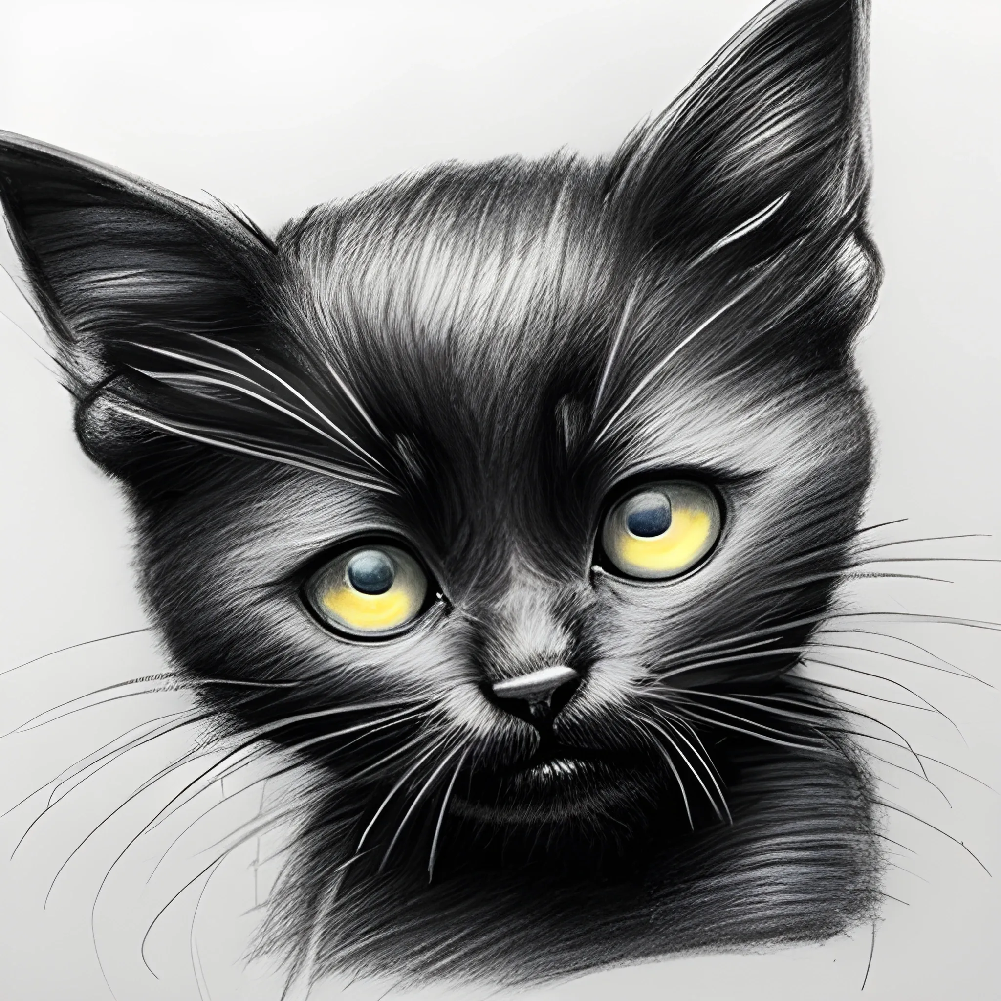 man call black kitten useless, Pencil Sketch