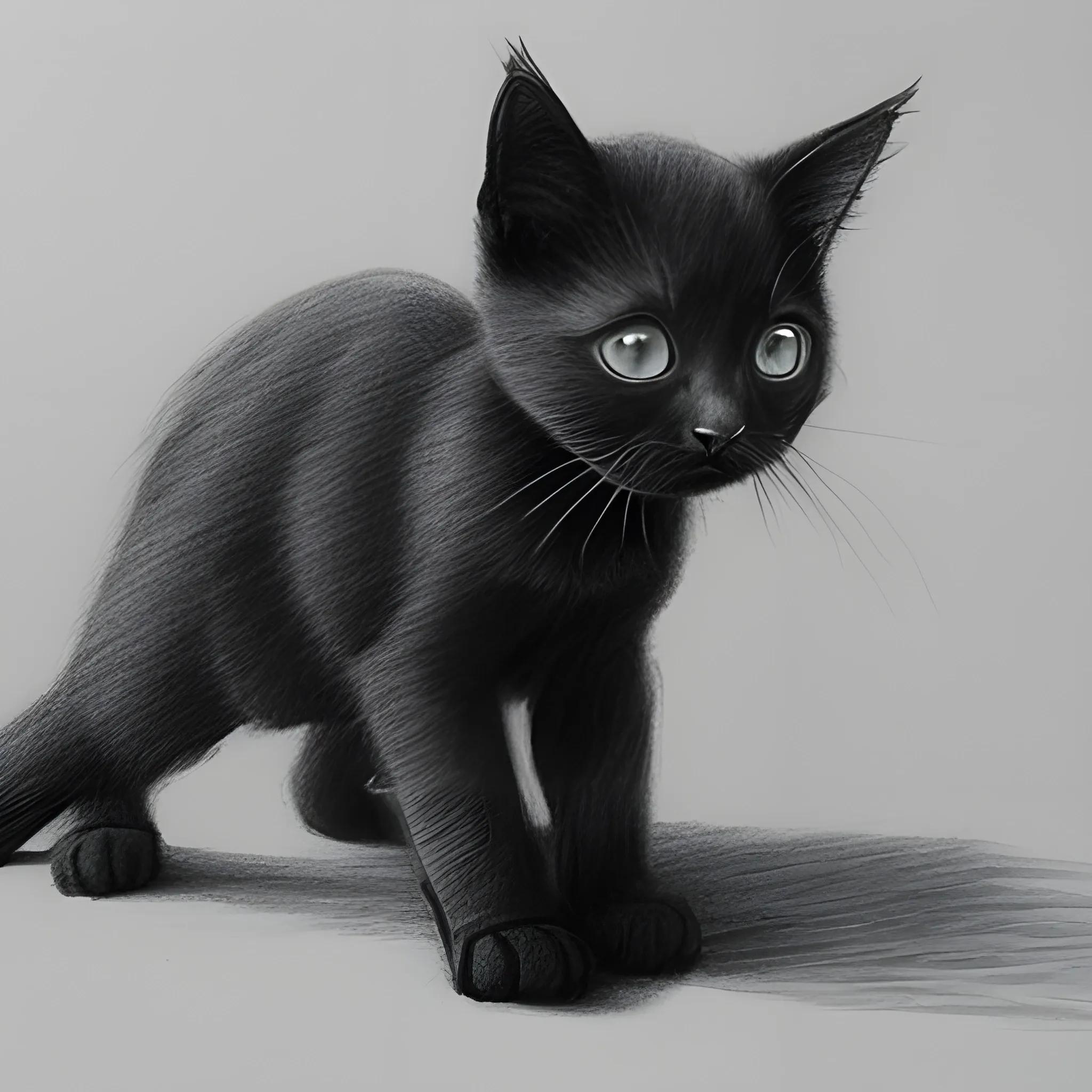 man call black kitten useless, Pencil Sketch