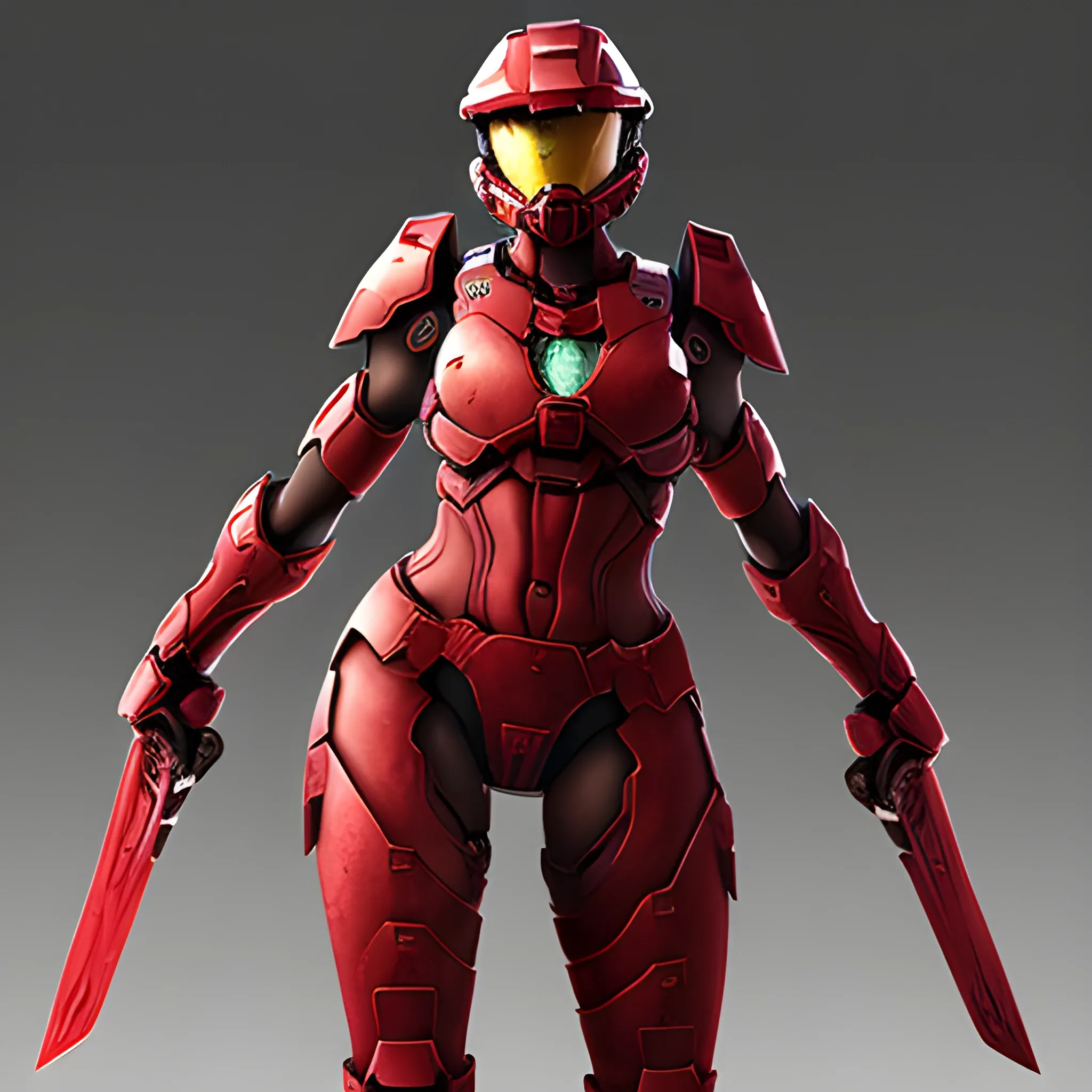 safe for work lewd Halo female spartan face covered full body thigh gap red armor camel toe
