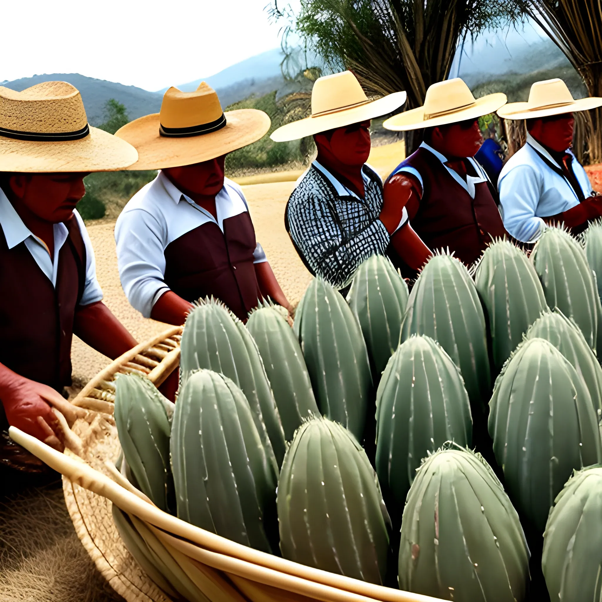 CAMPESINOS OAXAQUEÑOS TRADICIONALES , AGAVES Y MEZCAL
