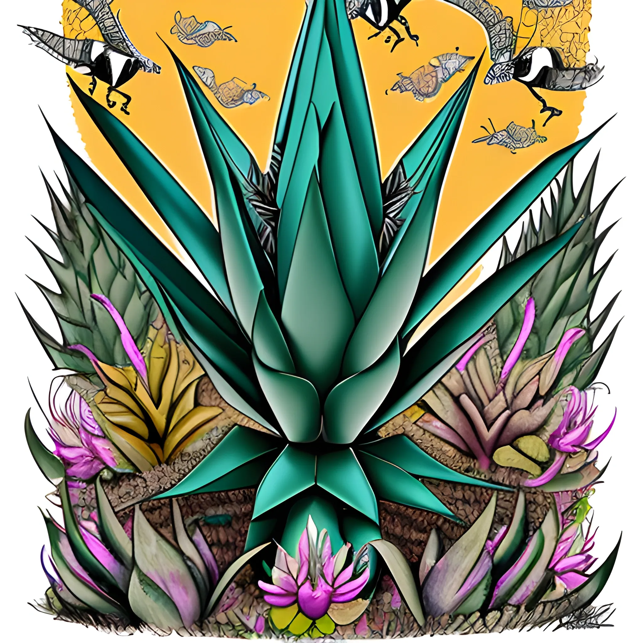 AGAVE Y MURCIELAGO ALEBRIJE, Cartoon