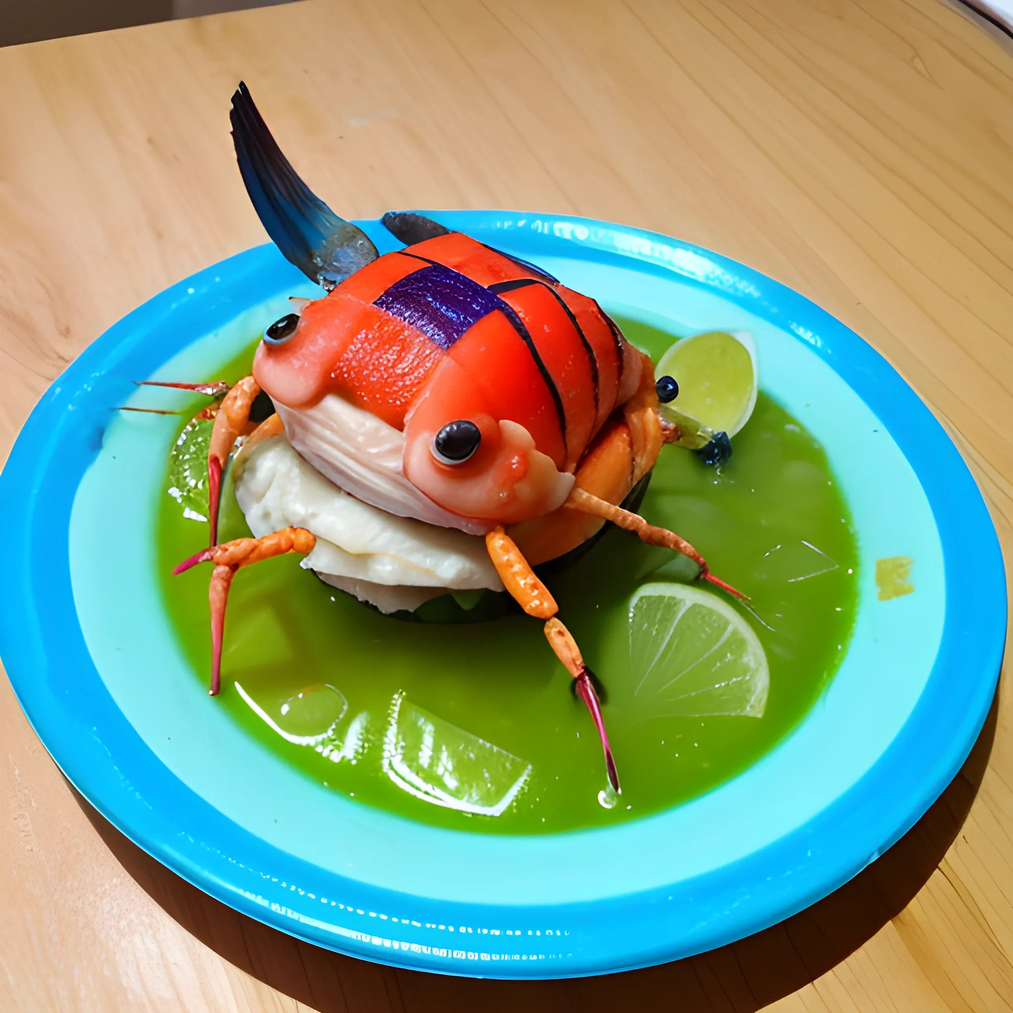 Cangrejo con caparazón de una lata de refresco 

