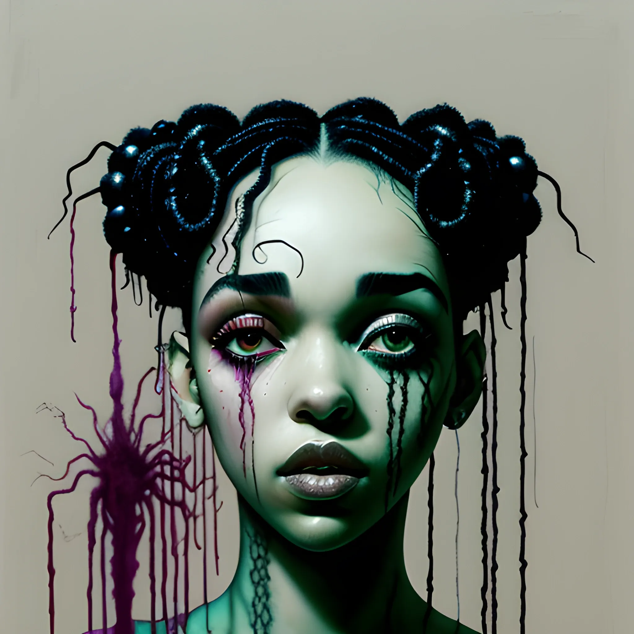 Masterpiece, Scenic; Fka Twigs; Neon Spray Paint, Acrylic Paint 