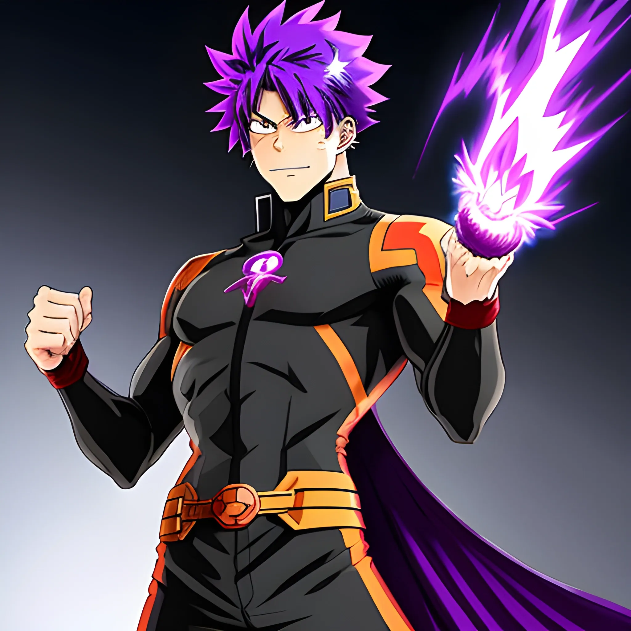 a my hero academia character Teen male with purple hair with co... -  Arthub.ai