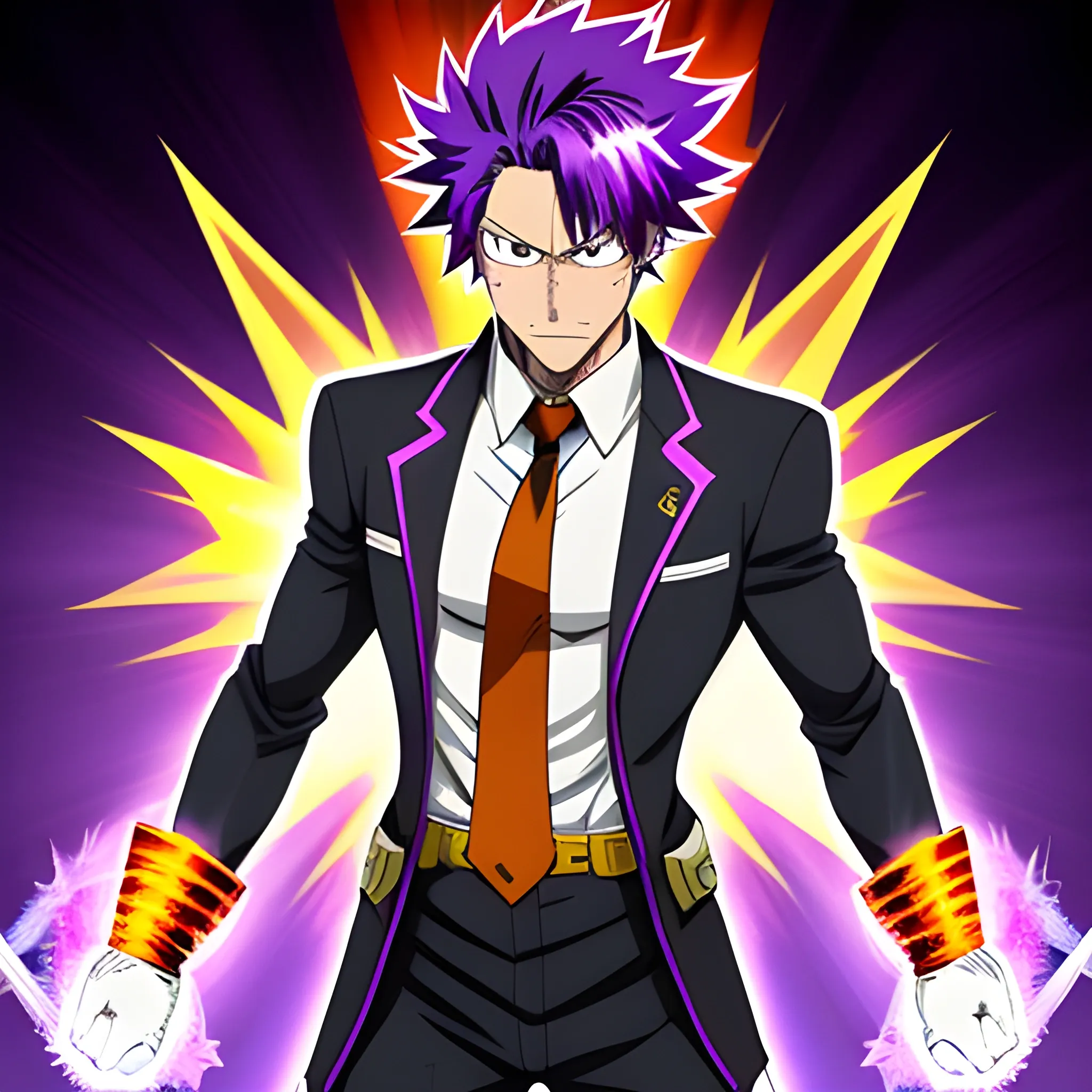 a my hero academia character Teen male with purple hair with co... -  Arthub.ai