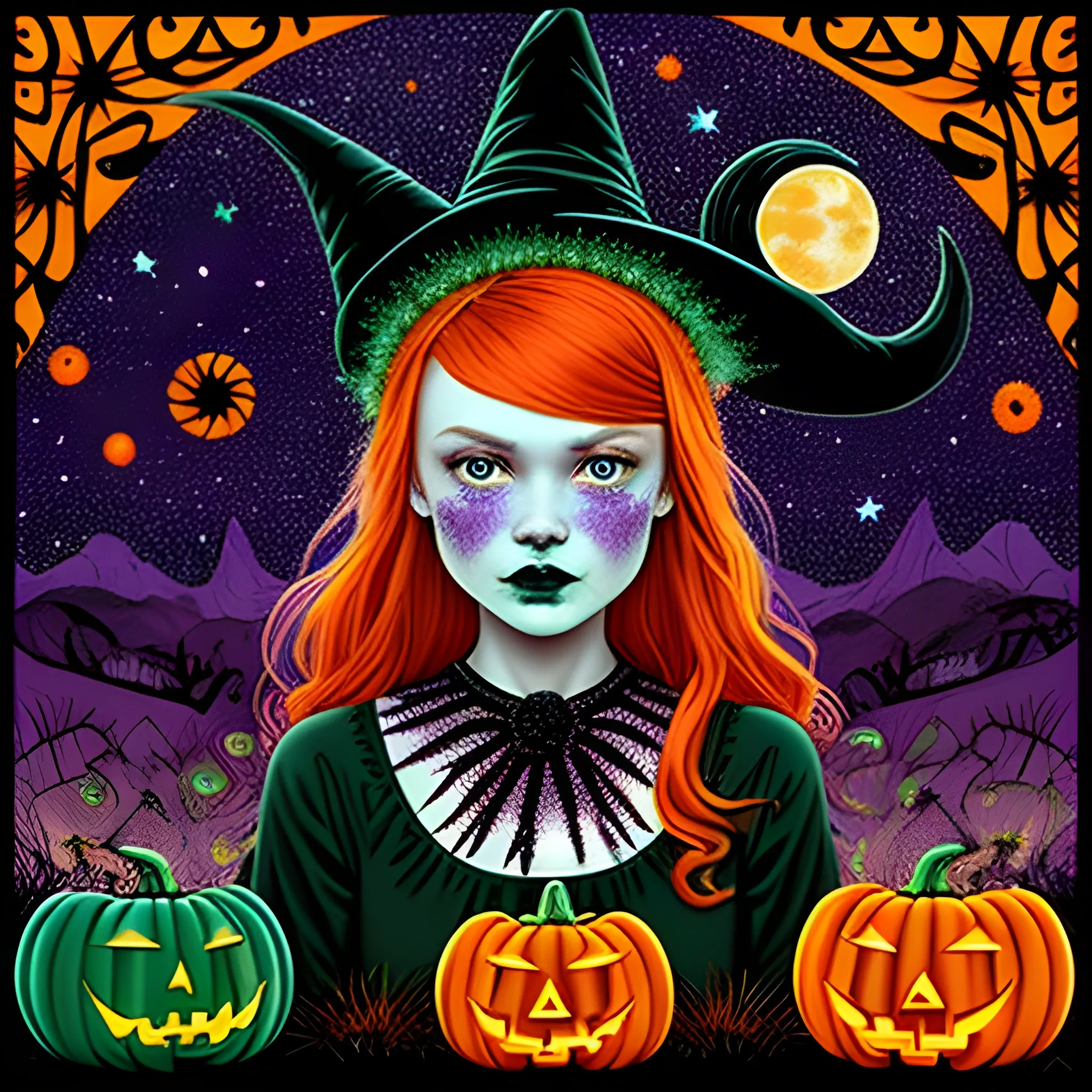 Bella Thorne / Sadie Sink face morph as a Halloween Witch, weari ...