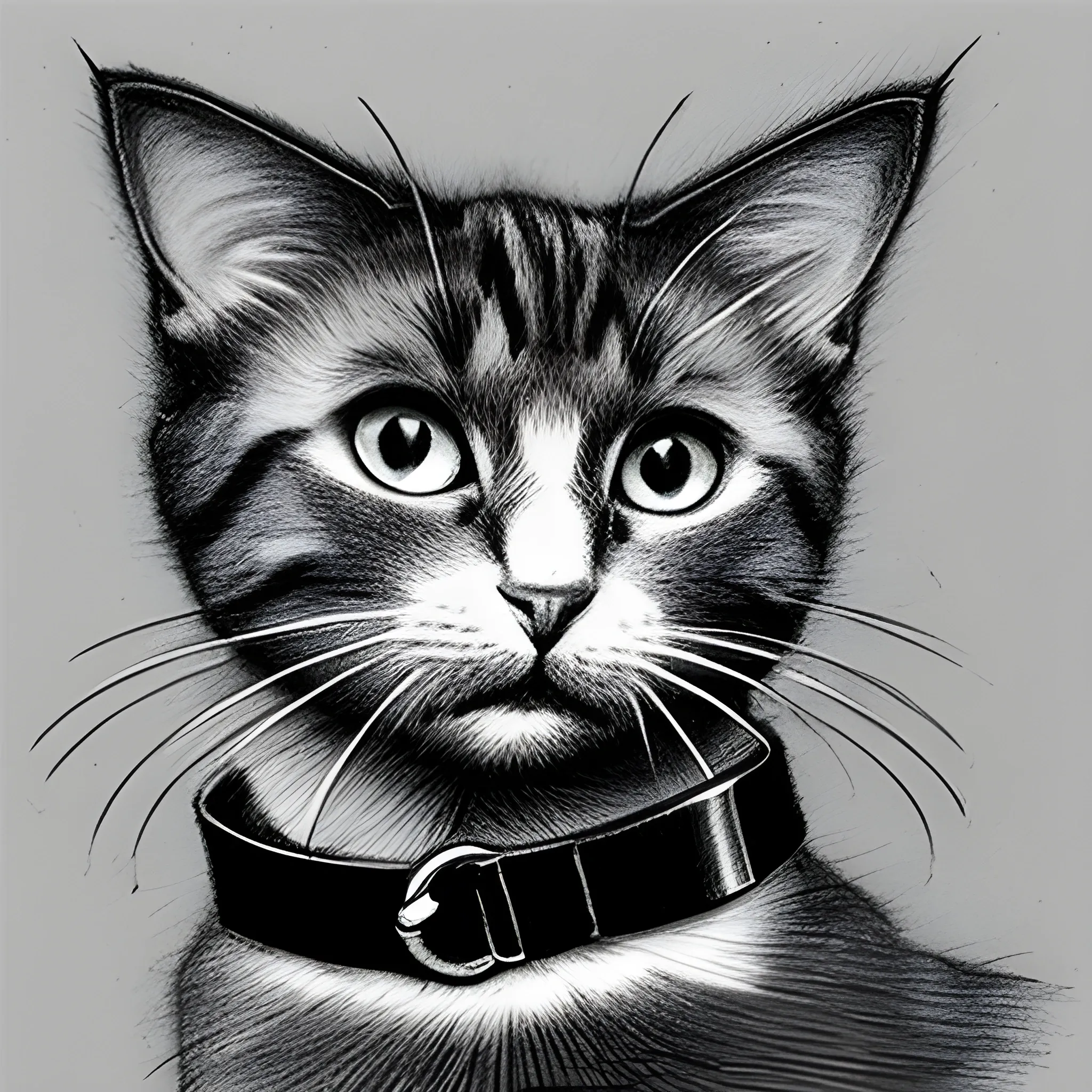 cat's collar, Pencil Sketch