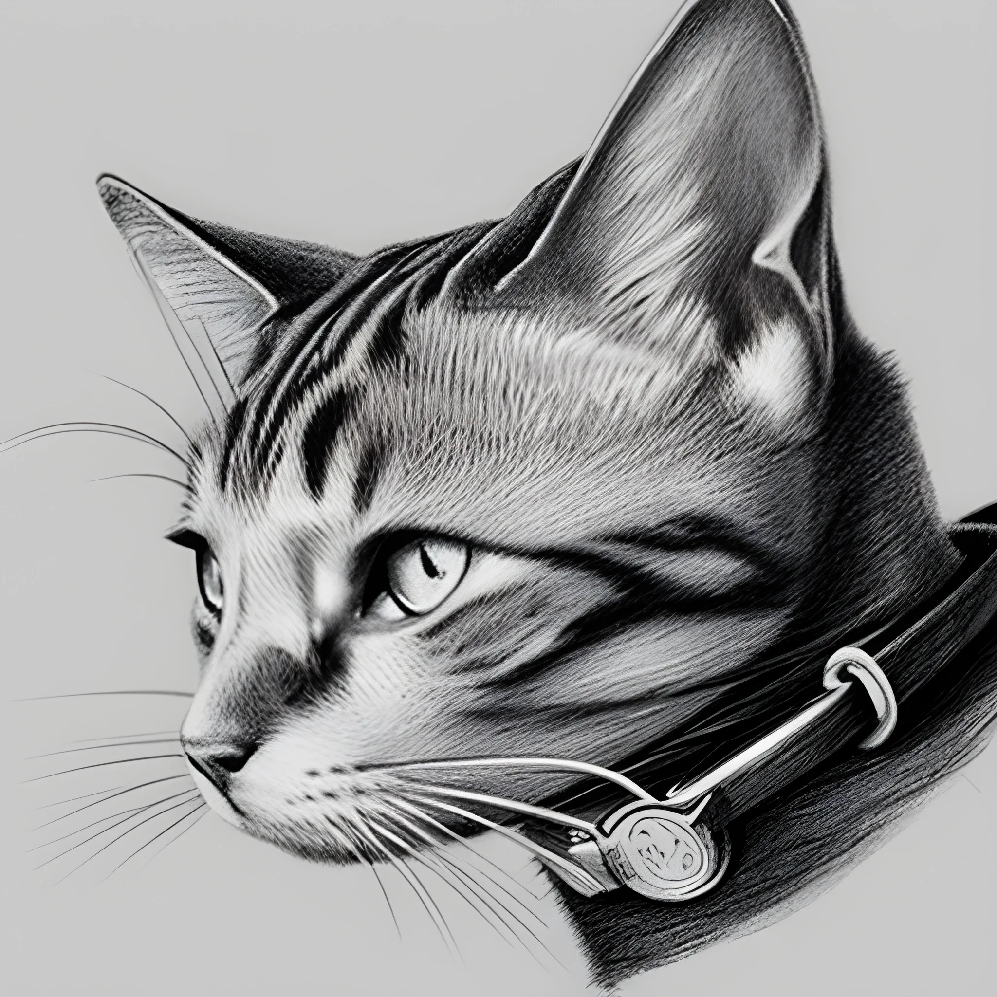 broken cat's collar, Pencil Sketch