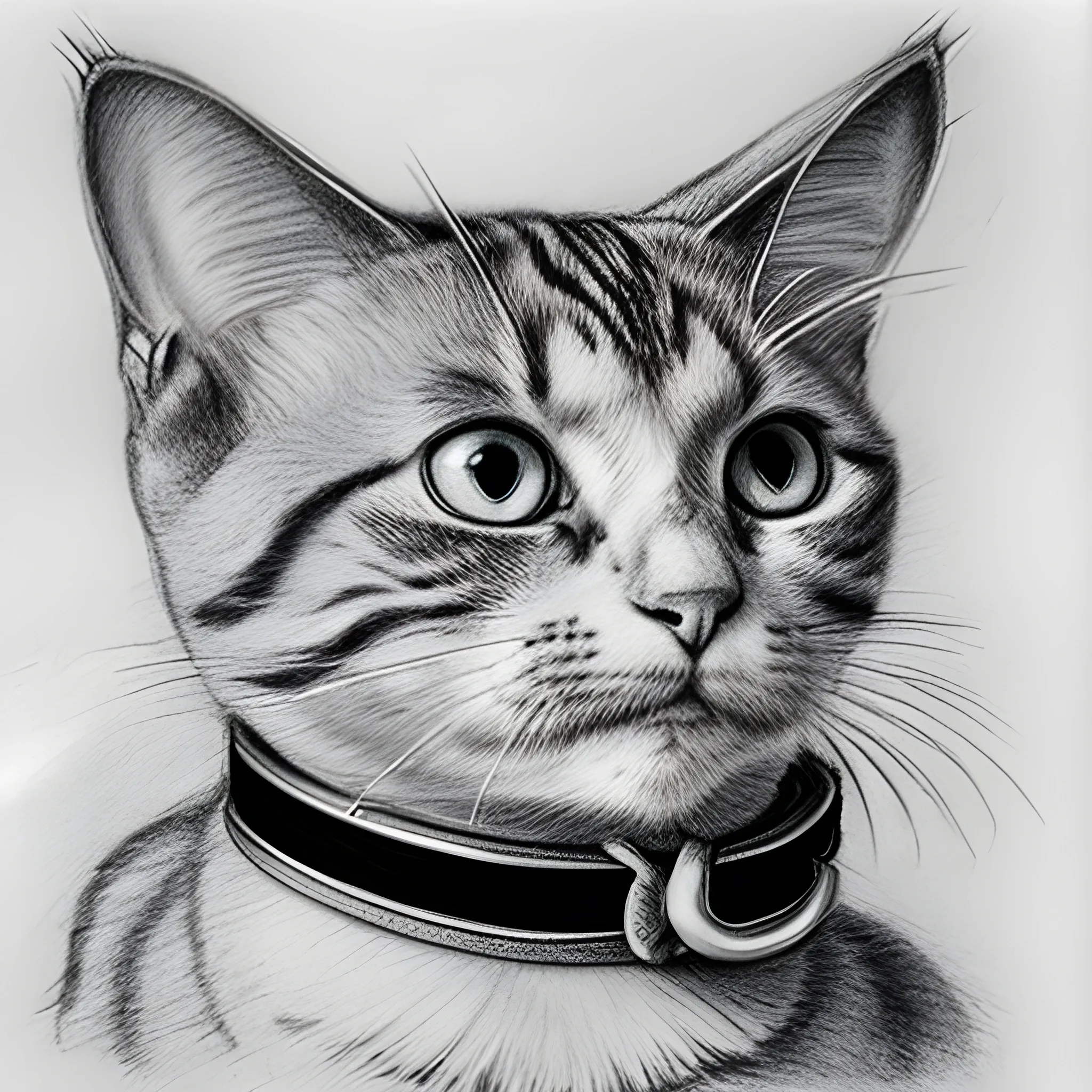 broken cat's collar, Pencil Sketch