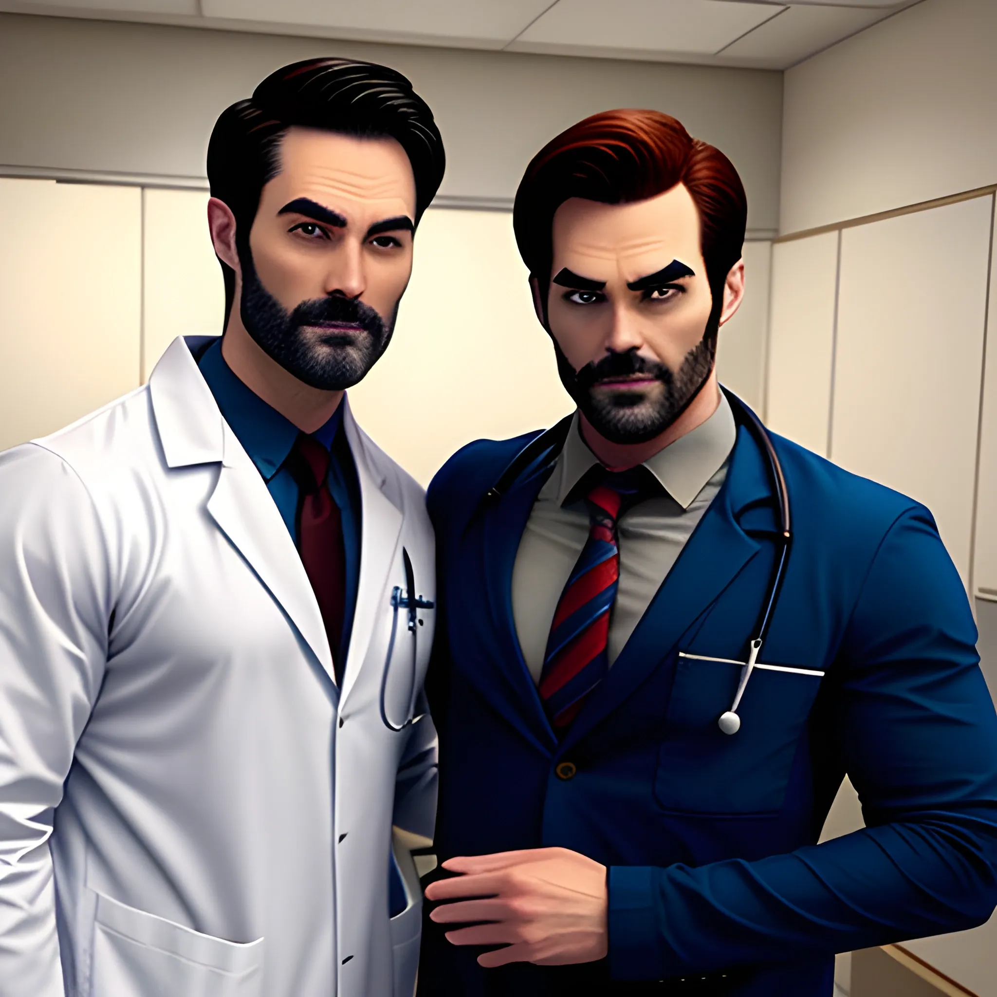 Stiles Stilinksi and Derek Hale from Teen Wolf and dressed up as a Doctor and a Patient. , 3D