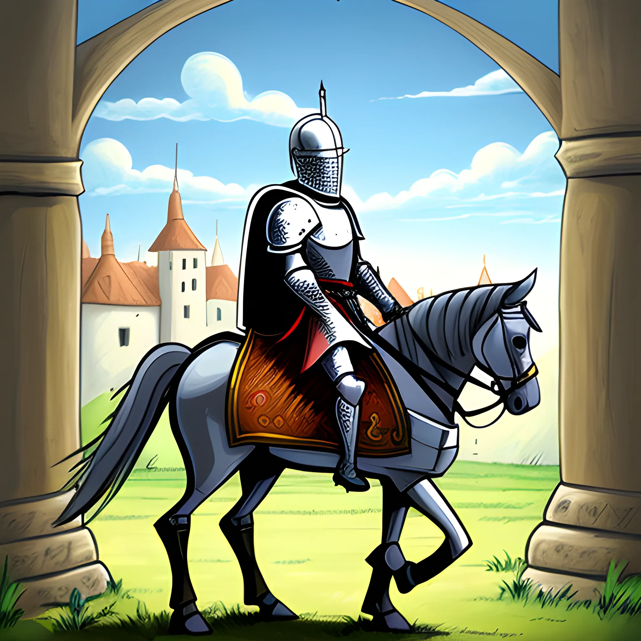 A knight., Cartoon