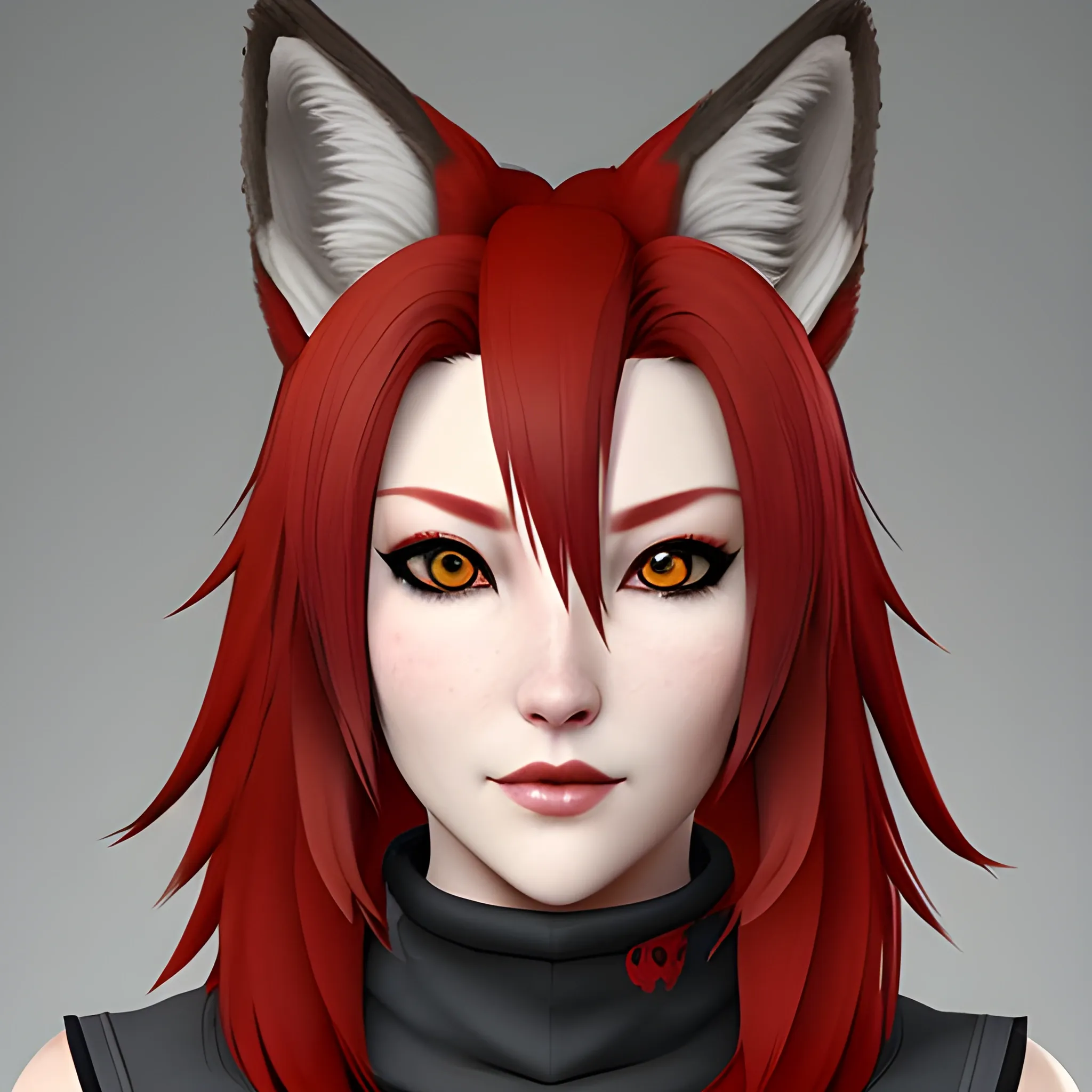 furry, grey fox, red hair, gaming - Arthub.ai