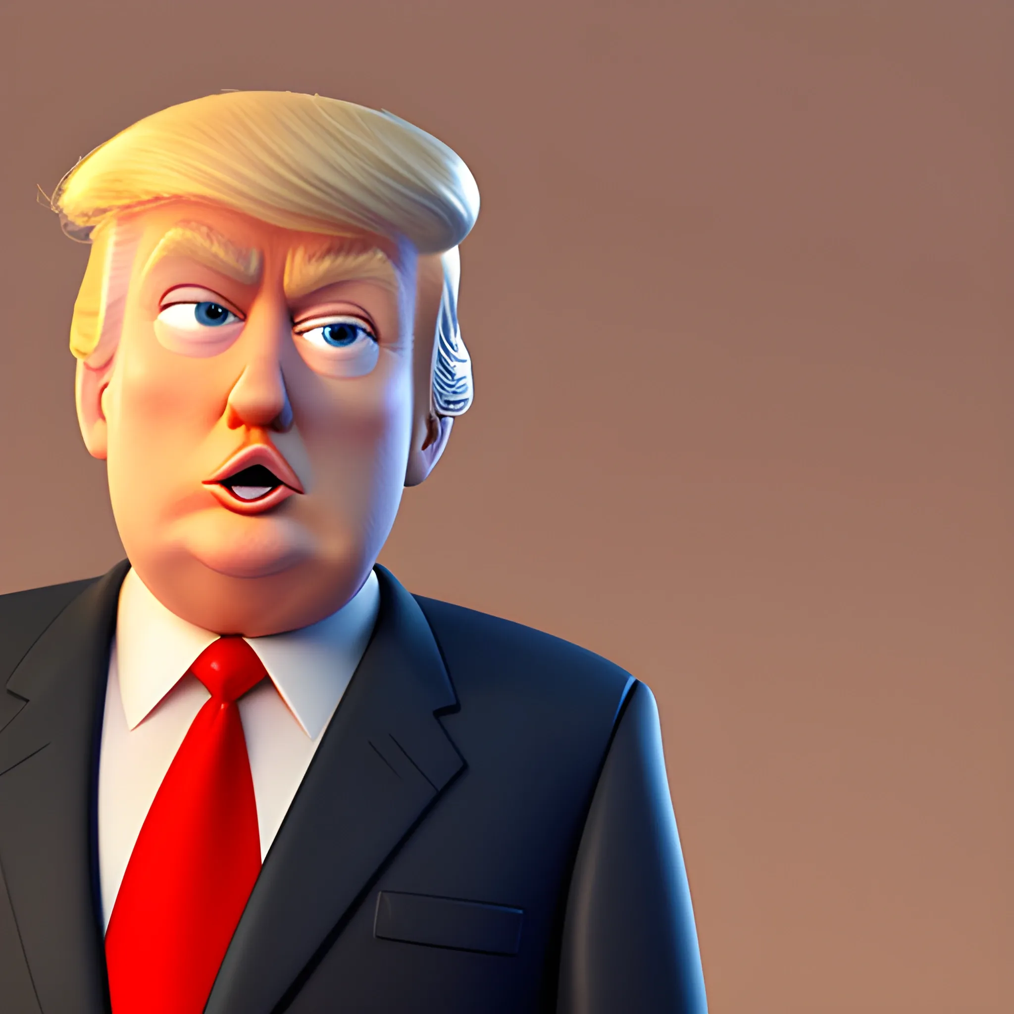 Donald Trump, in a pixar movie, 3d, 