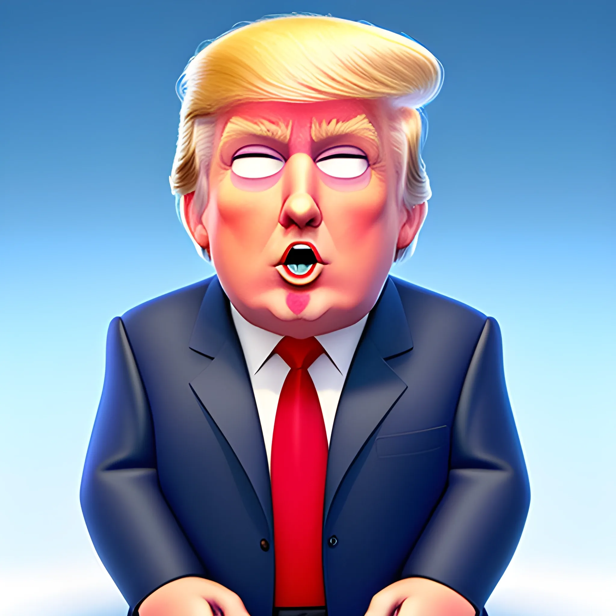 Donald Trump, in a pixar movie, 3d, 