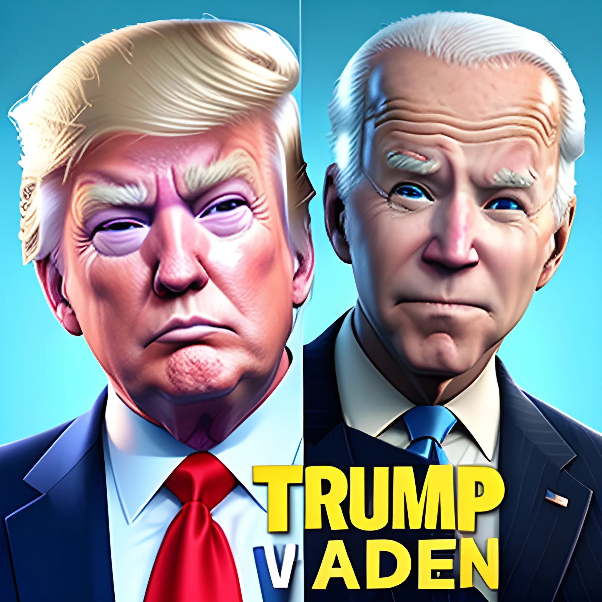 Donald Trump vs Joe Biden , 3d, Fortnite style