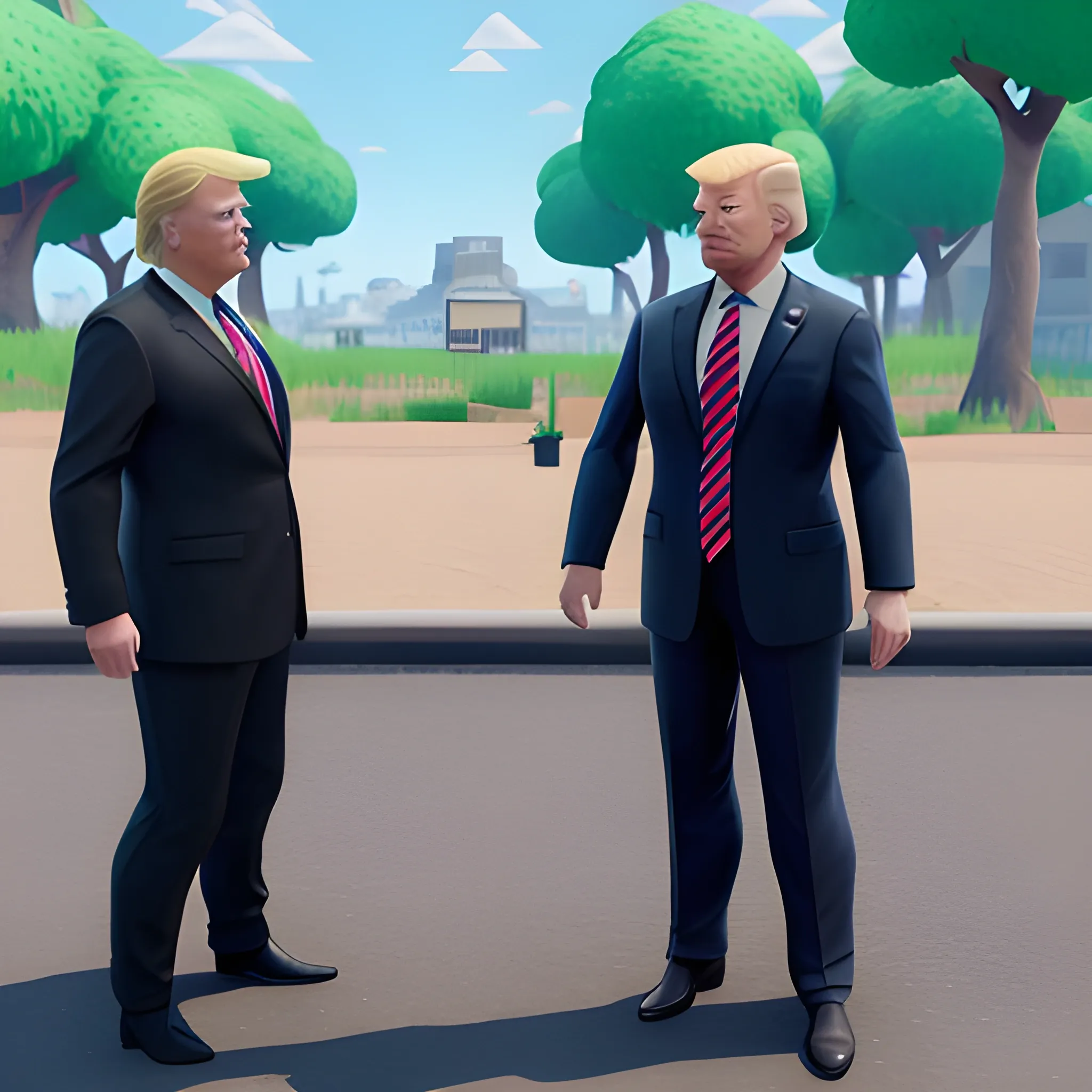 Donald Trump vs Joe Biden , 3d, Fortnite style