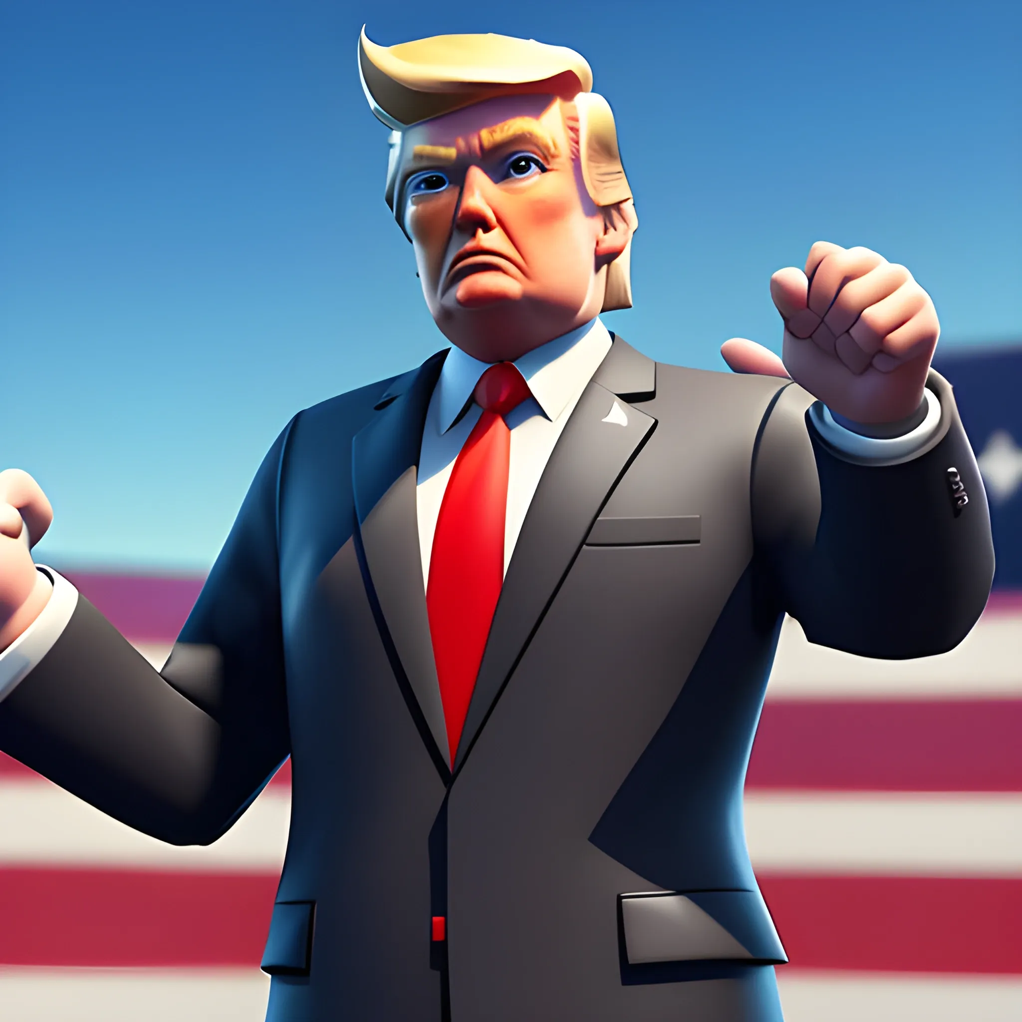 Donald Trump , 3d, Fortnite style