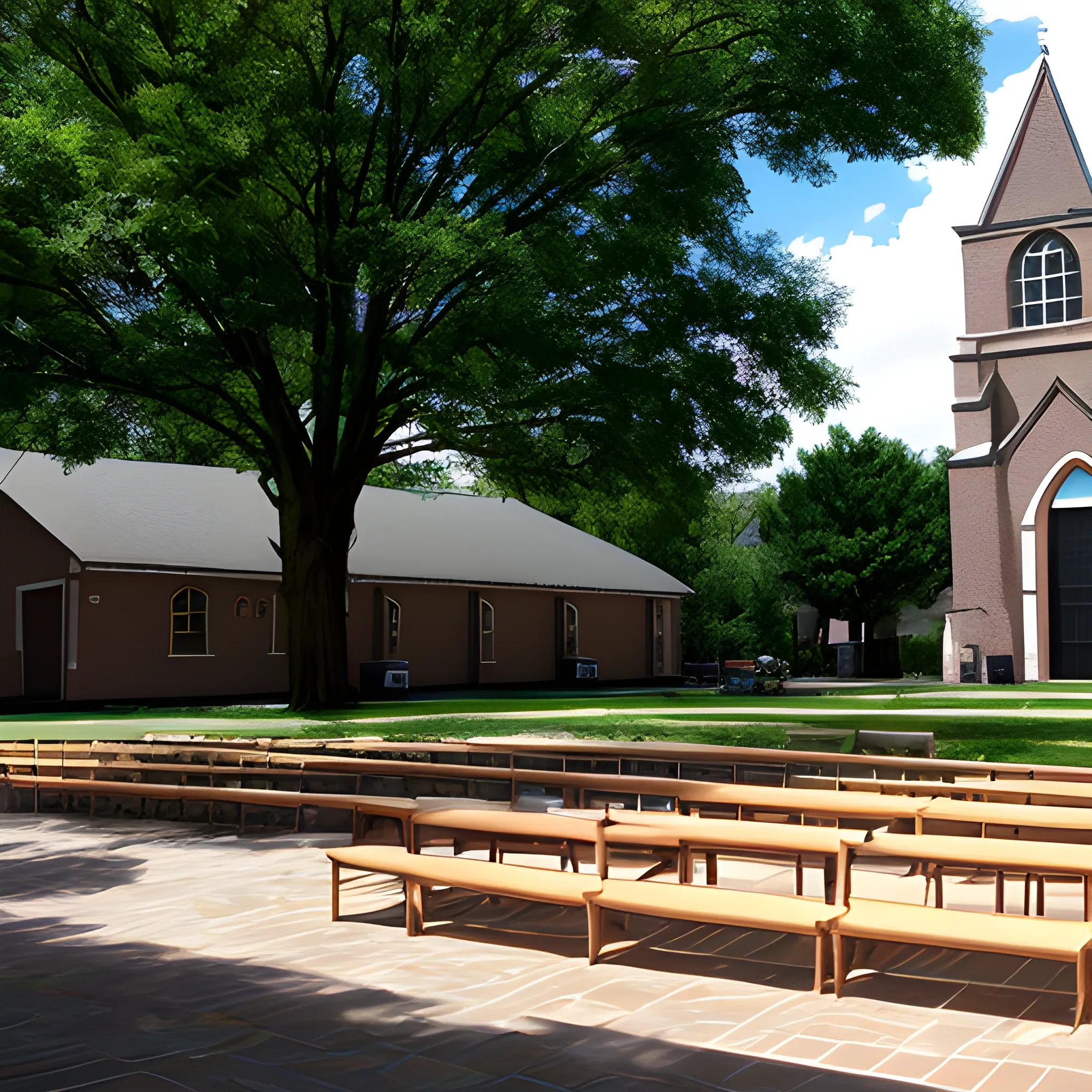 Church tan long outside