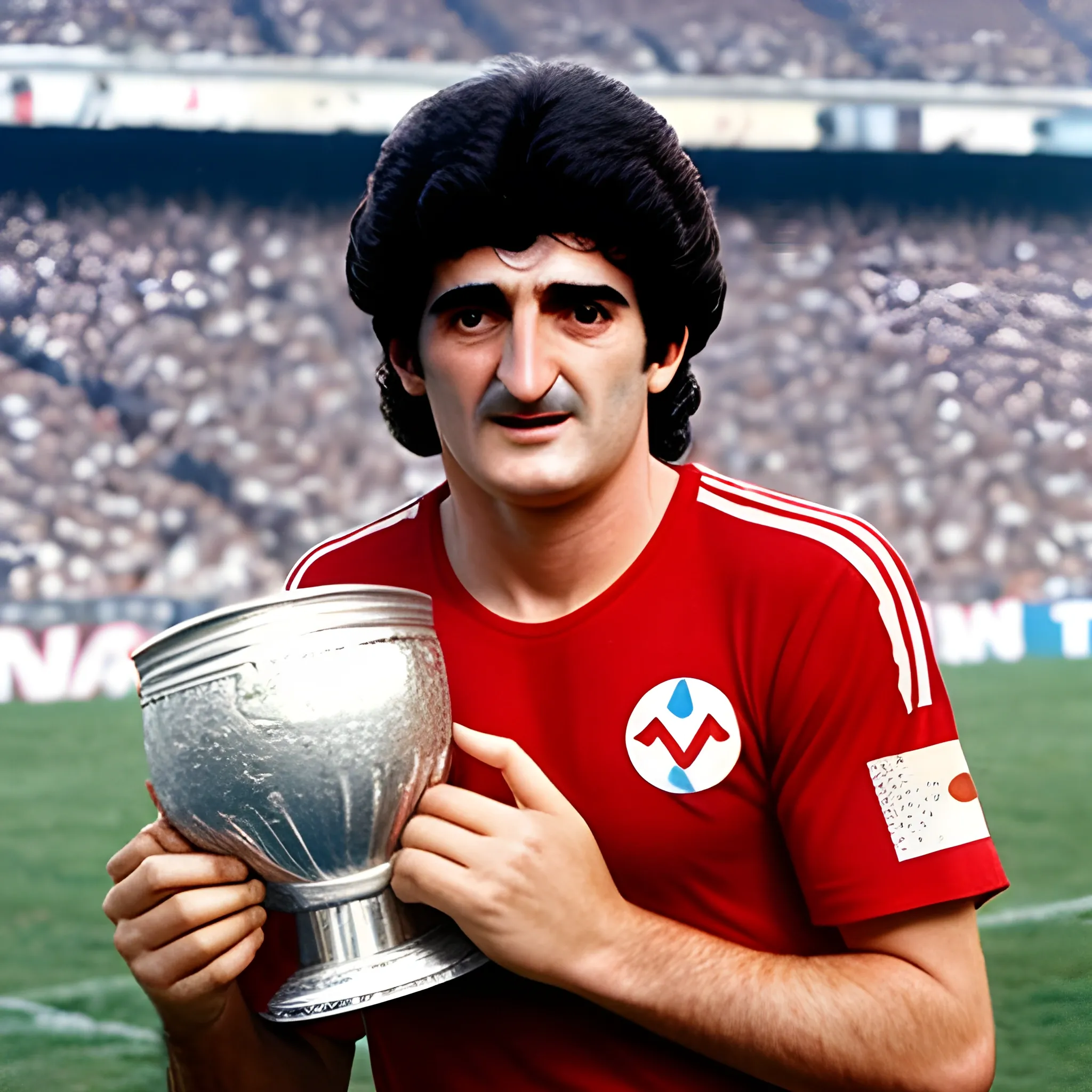 mario alberto kempes con 22 años levantando la copa del 78