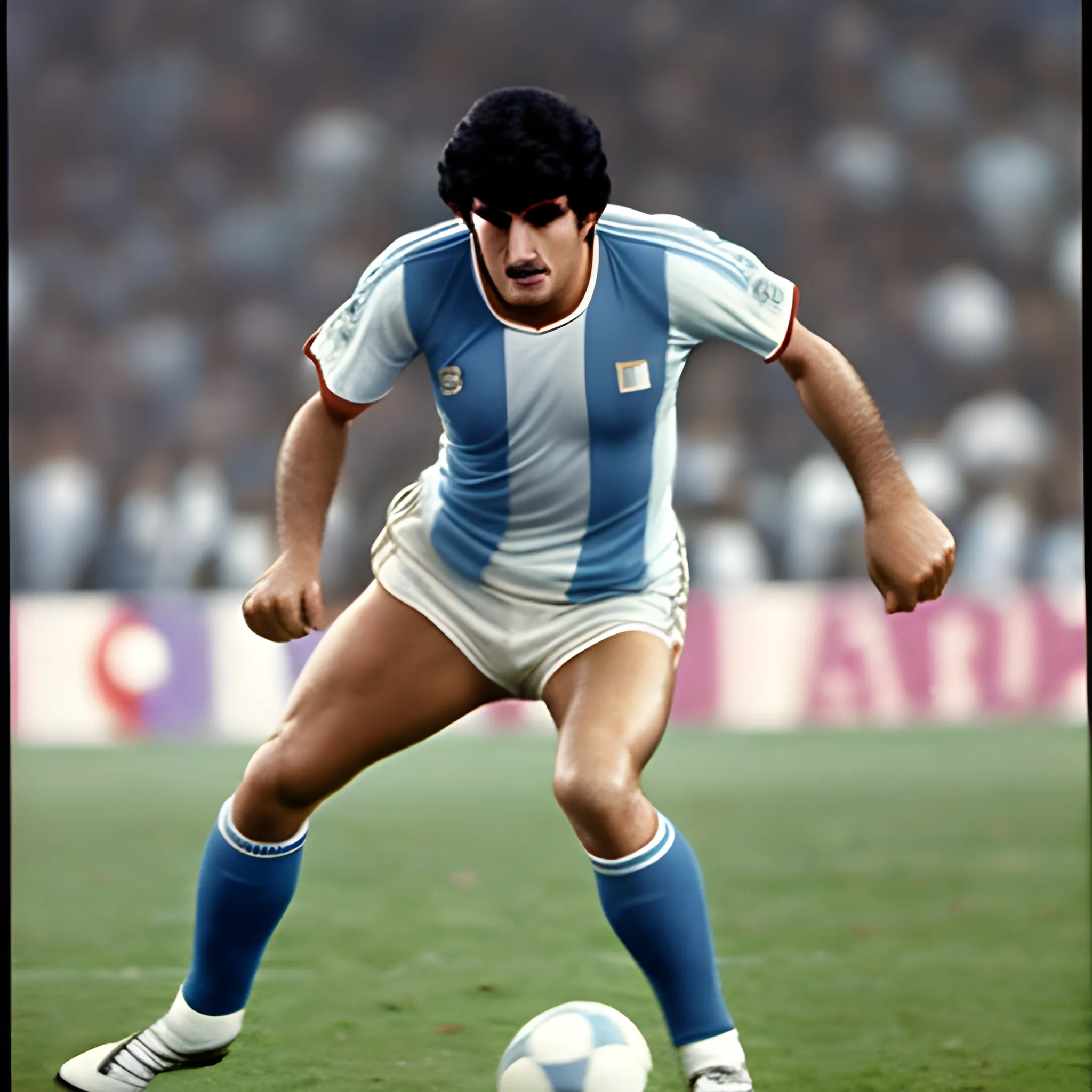 mario alberto kempes con 22 años levantando la copa del mundo argentina  1978