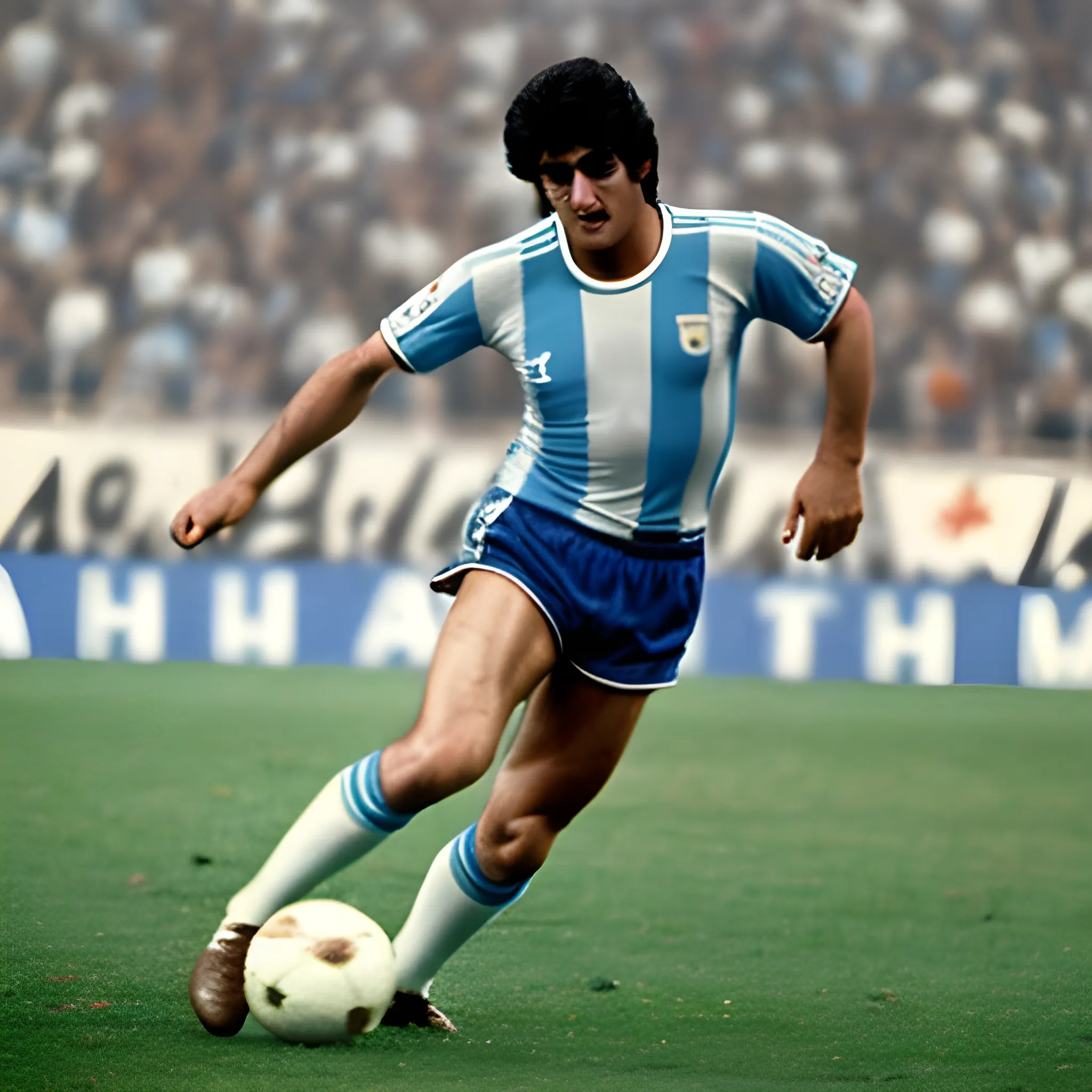 mario alberto kempes con 22 años levantando la copa del mundo argentina 1978 en el monumental