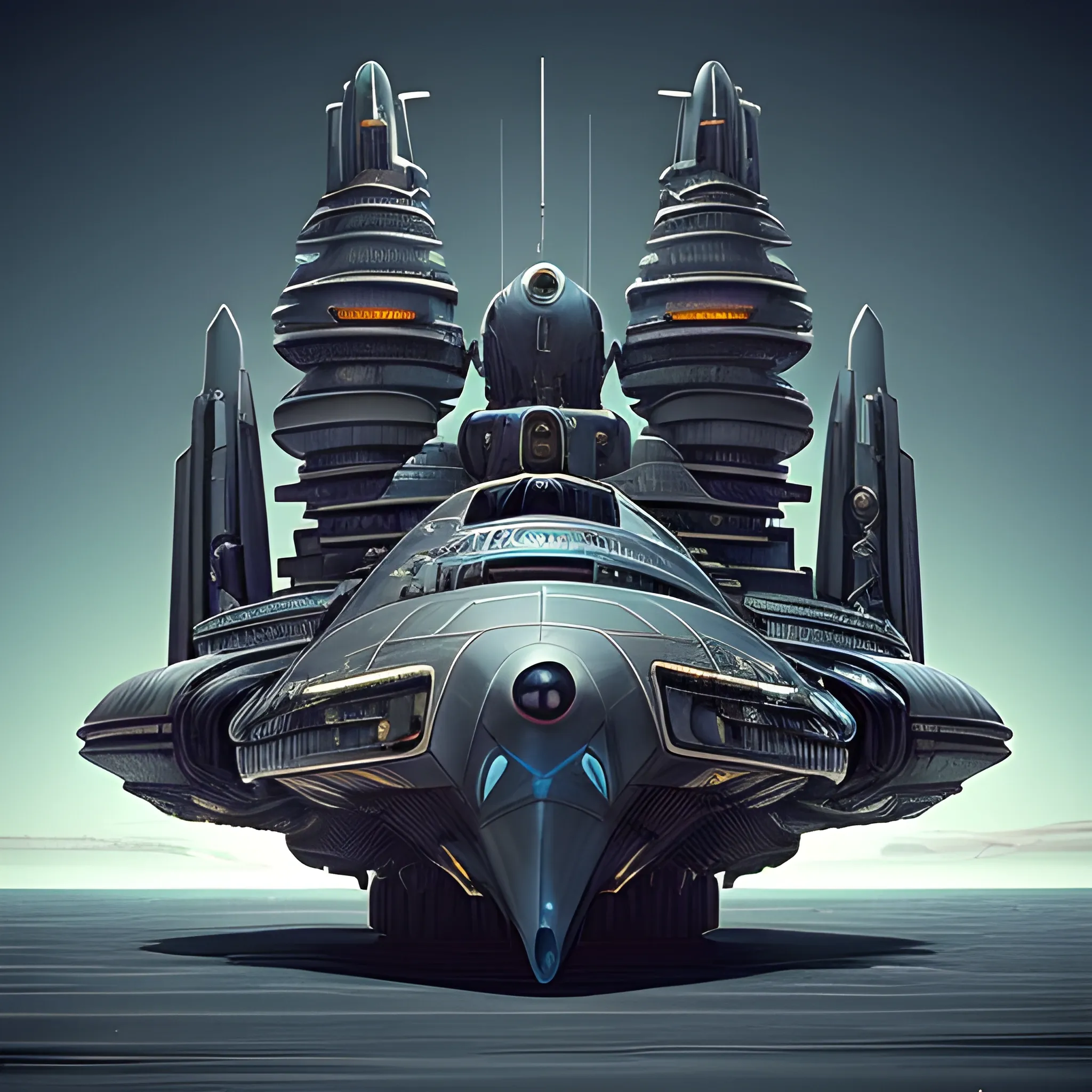 In this awe-inspiring blend of steampunk-inspired and futuristic elements, a unique starship takes center stage, designed by the genius imaginations of Mary Shelley & Tim Burton, & Ridley Scott. The starship is an amalgamation of iconic vehicles from different eras, including a 1980 Lamborghini, a 1960s Shelby Mustang, and a 1974 Winnebago. The ship's journey through the vast expanse near a Saturn-Earth-esque planet is brought to life in stunning 750k UHD.The intricate motherboard forms the backbone of the vessel, culminating in an imposing, frightful, & creepy Bengal Tiger's head is carved into the front. The ship's powerful artillery is visible in the background, while blue crystal diamond bat shaped nacelles adorn the rear. This captivating artwork ,dark fantasy.In this awe-inspiring blend of steampunk-inspired and futuristic elements, a unique starship takes center stage, designed by the genius imaginations of Mary Shelley & & Ridley Scott. The starship is an amalgamation of iconic vehicles from different eras, including a 1980 USA Submarine, a 1960s Shelby Mustang, and a 1974 Winnebago. The ship's journey through the vast expanse near a Saturn-Earth-esque planet is brought to life in stunning 750k UHD.The intricate motherboard forms the backbone of the vessel, culminating in an imposing, frightful, & creepy Panther's head is carved into the front. The ship's powerful artillery is visible in the background, while blue crystal diamond tiger tail shaped nacelles adorn the rear.