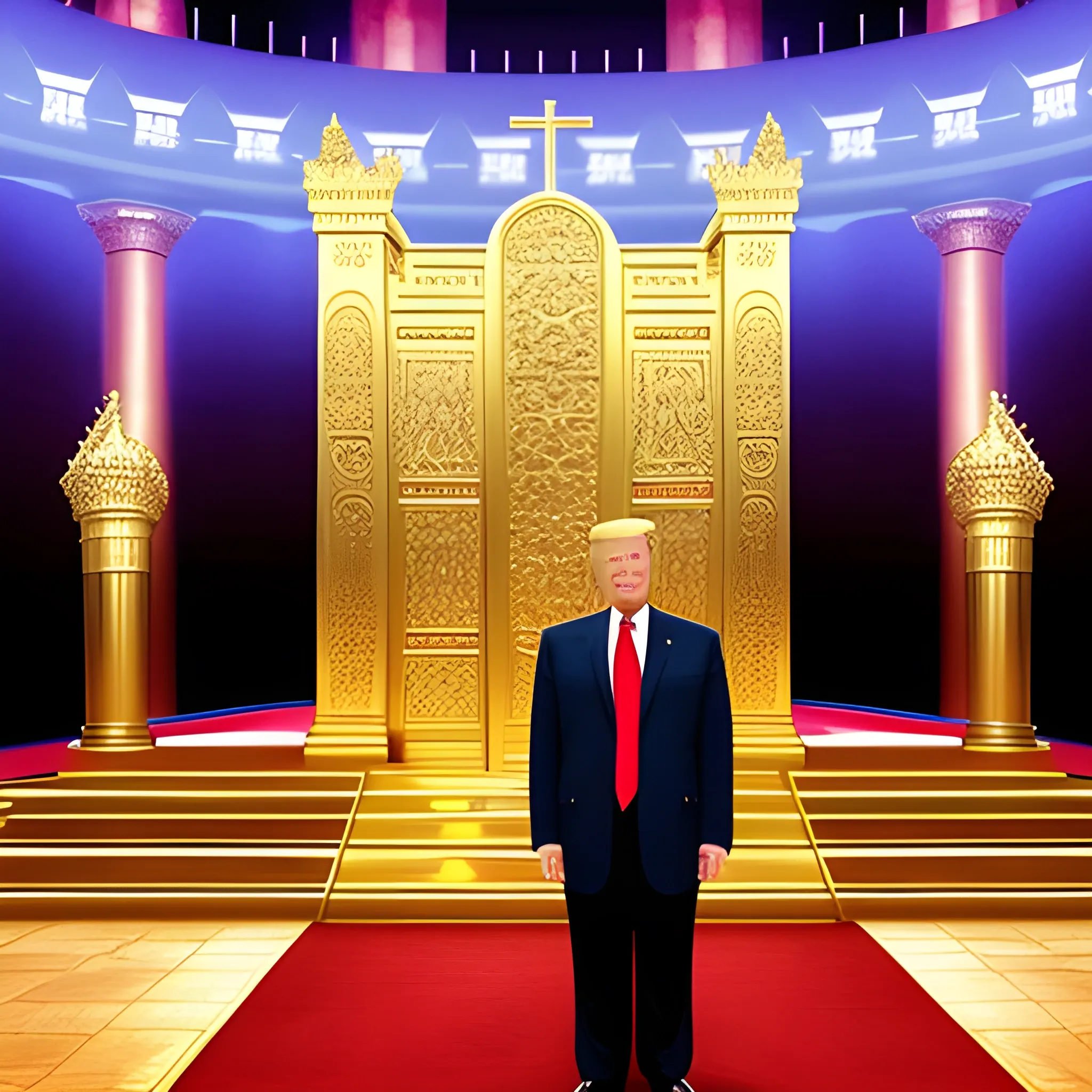 Donalld Trump standing in the holy of holies
