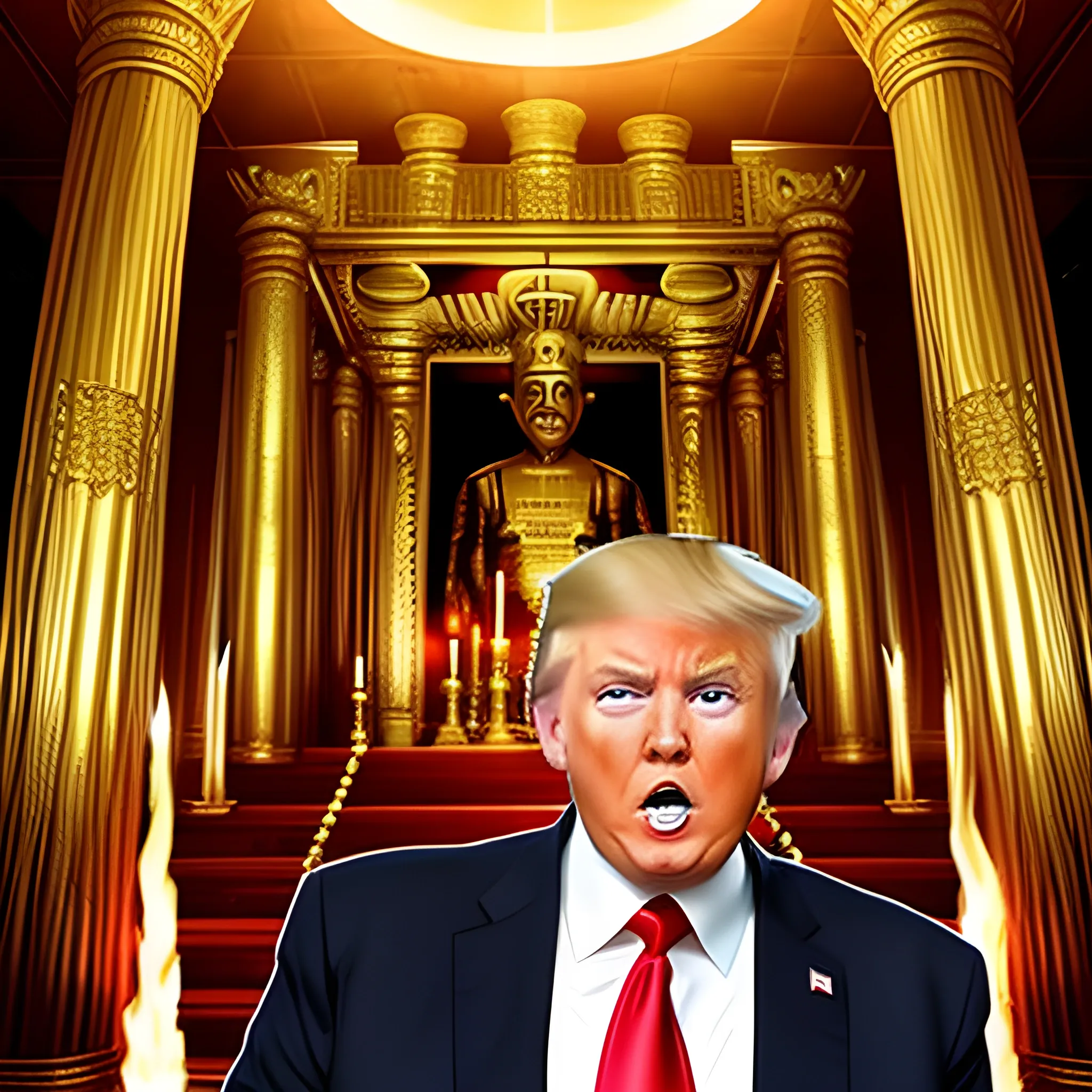 Donald Trump sets himself up in God’s temple, proclaiming himself to be God