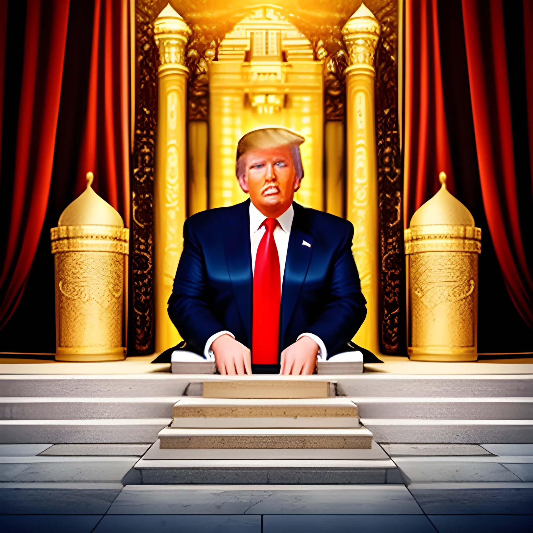 Donald Trump sets himself up in God’s temple, proclaiming himself to be God