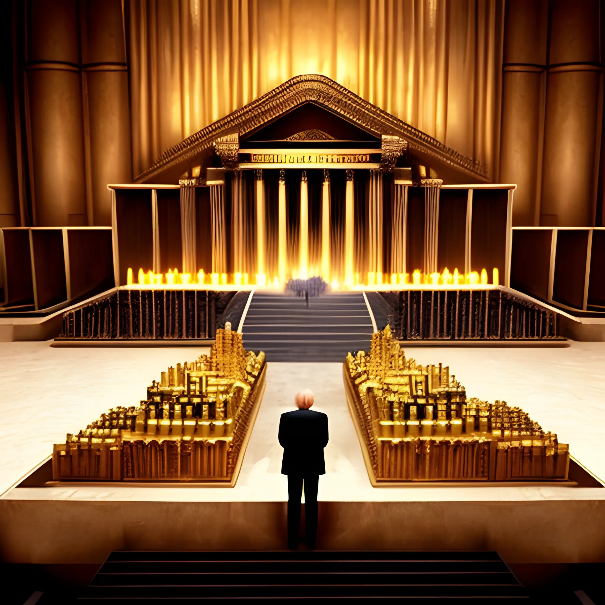 Donald Trump standing in front of Ark of Covenant