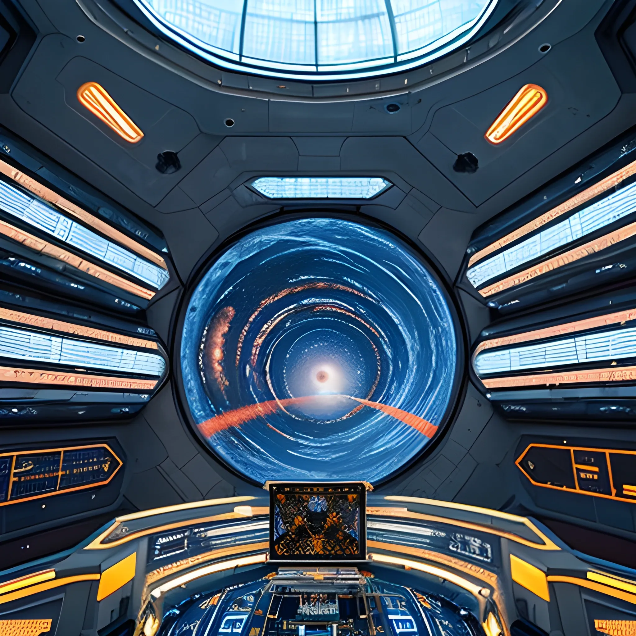 A cinematic, 3D render of a futuristic space station, inspired by J. Michael Straczynski, H.G. Wells, Stanley Kubrick, and Norman Rockwell. The colossal factory shipyard is shaped like Deep Space 9, but dwarfs Babylon 5 in size. It features a perfect amalgamation of dark beach orange and metallic accents, standing out against the blackness of space. In the background, vibrant stars, a nebula, and a comet swirl together, creating a captivating visual experience.
(((The space station is massively bigger than Babylon 5, but in the shape of Deep Space 9))). (((The space station has 6 O'Neal Class space stations off in 5 directions, & 1 down the middle))).There are hundreds of starships going to & fro, from the station, at any hour of the day. This station is a nod, to J. Michael Straczynski, H.G. Wells, Stanley Kubrick, & Norman Rockwell.
The space station is surrounded by hundreds of starships, constantly moving to and fro, highlighting the bustling activity in this breathtaking scene. The architecture and design elements, such as vibrant glass, crystal, and diamond accents, add to the overall realism and immersive atmosphere.