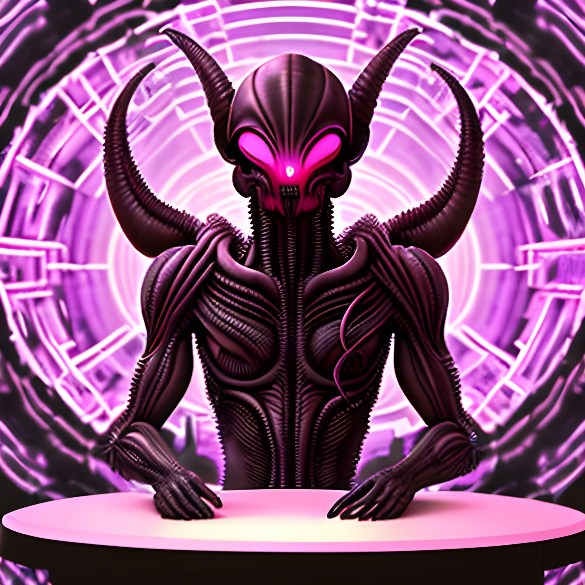 Panopticon Vibrant veil: Xenomorph Prepping for the Rampage with coffee, Trippy