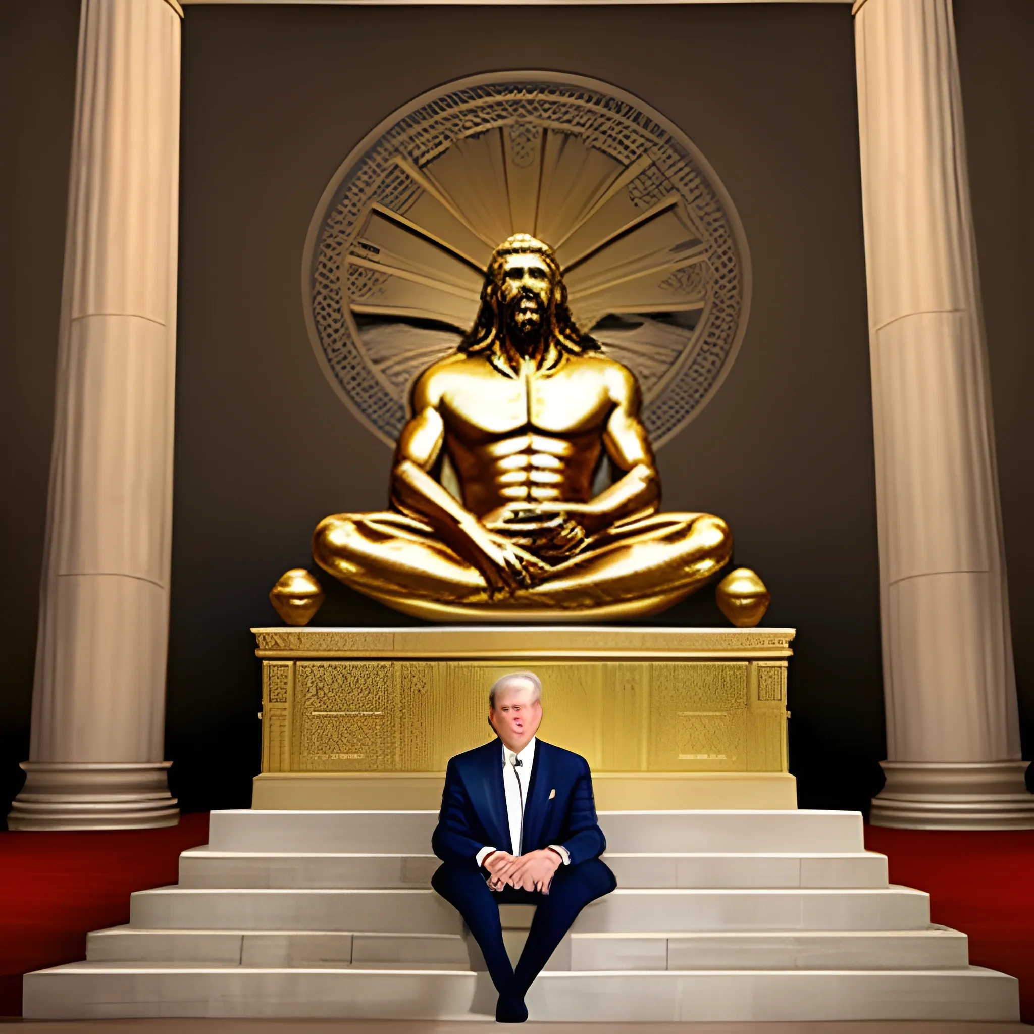 American President sits as God in the temple of God