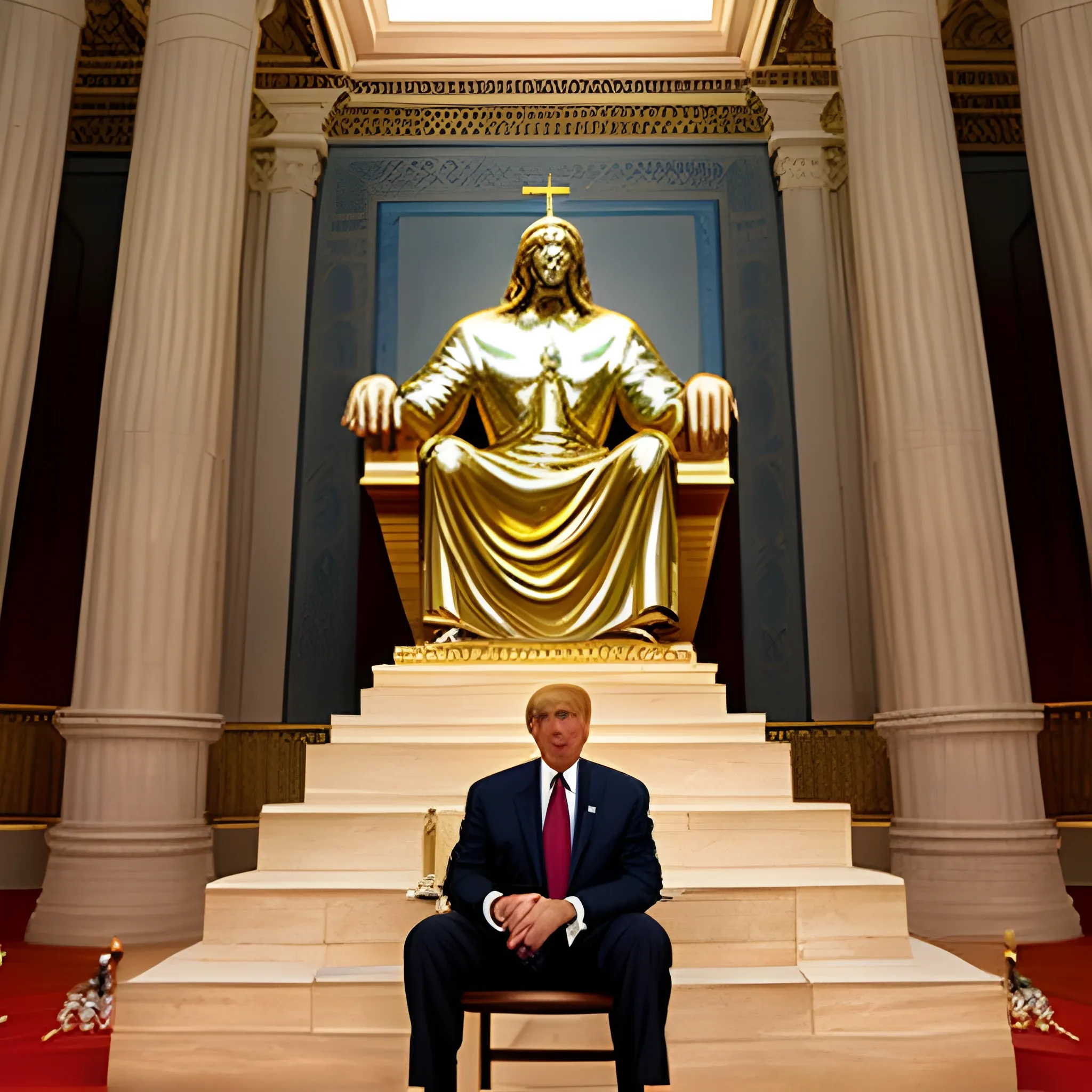 American President sits as God in the temple of God