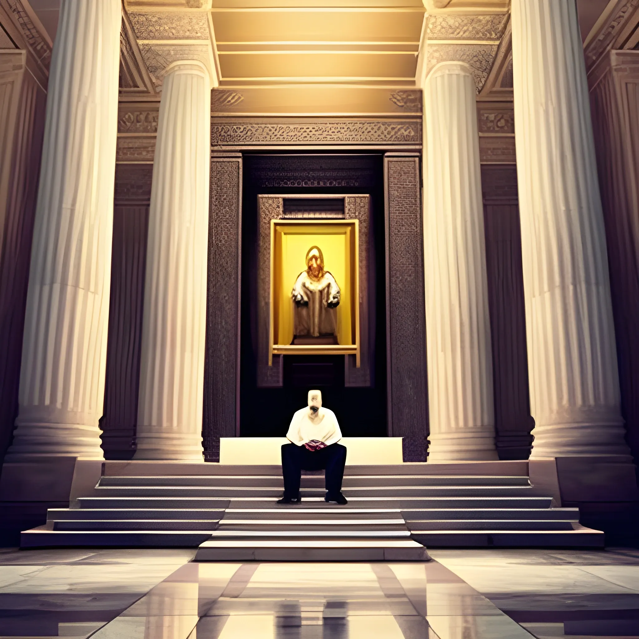 American President sits as God in the temple
