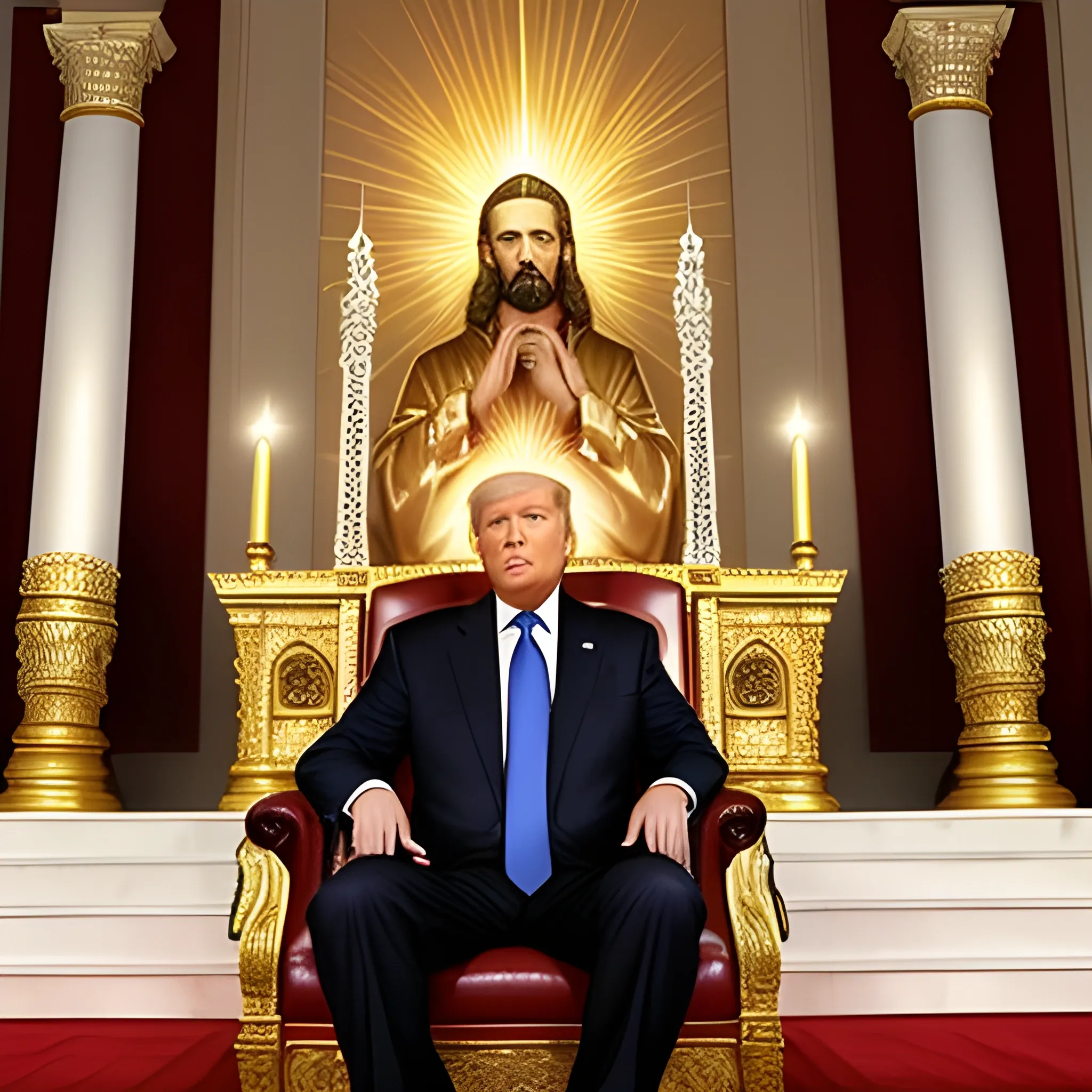 American President sits as God in most holy place
