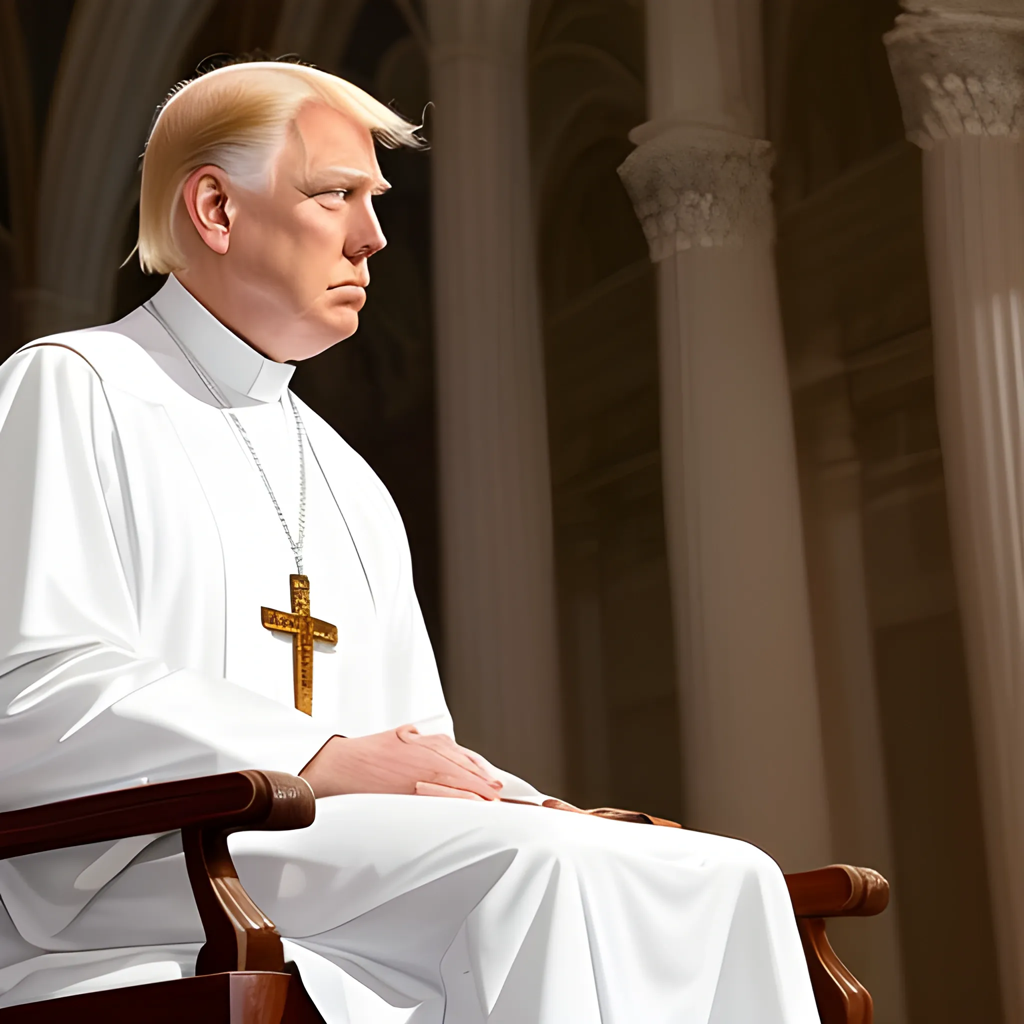 American President sits as God in most holy place
