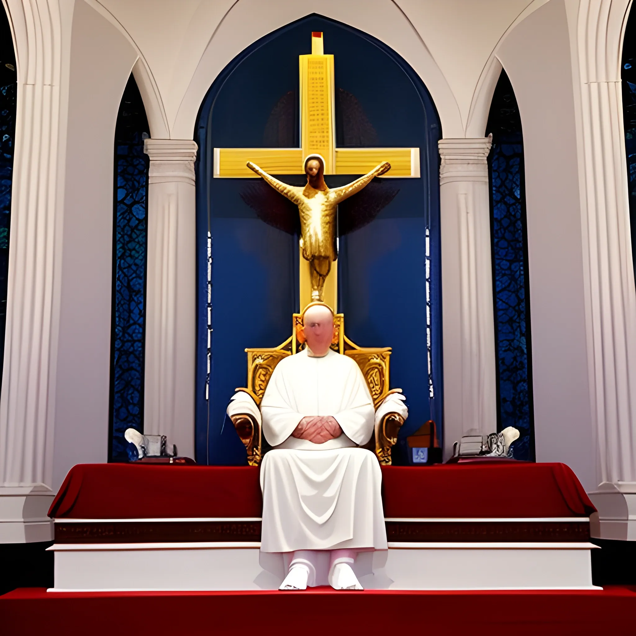 American President sits as God in most holy place
