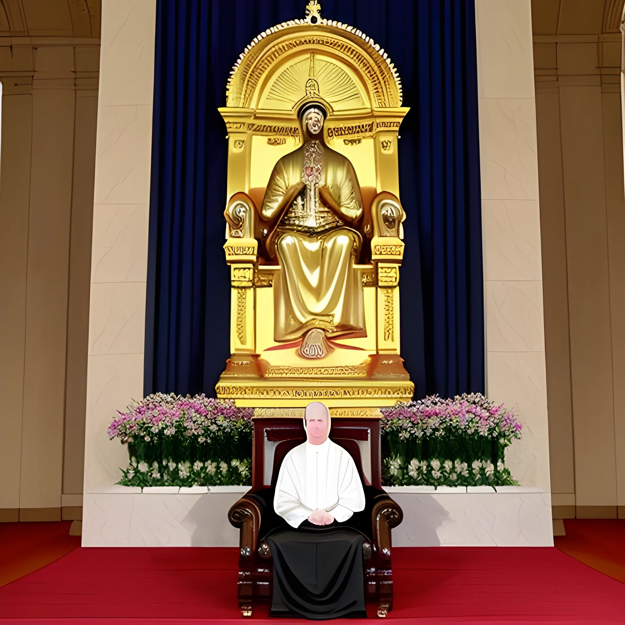 American President sits as God in most holy place
