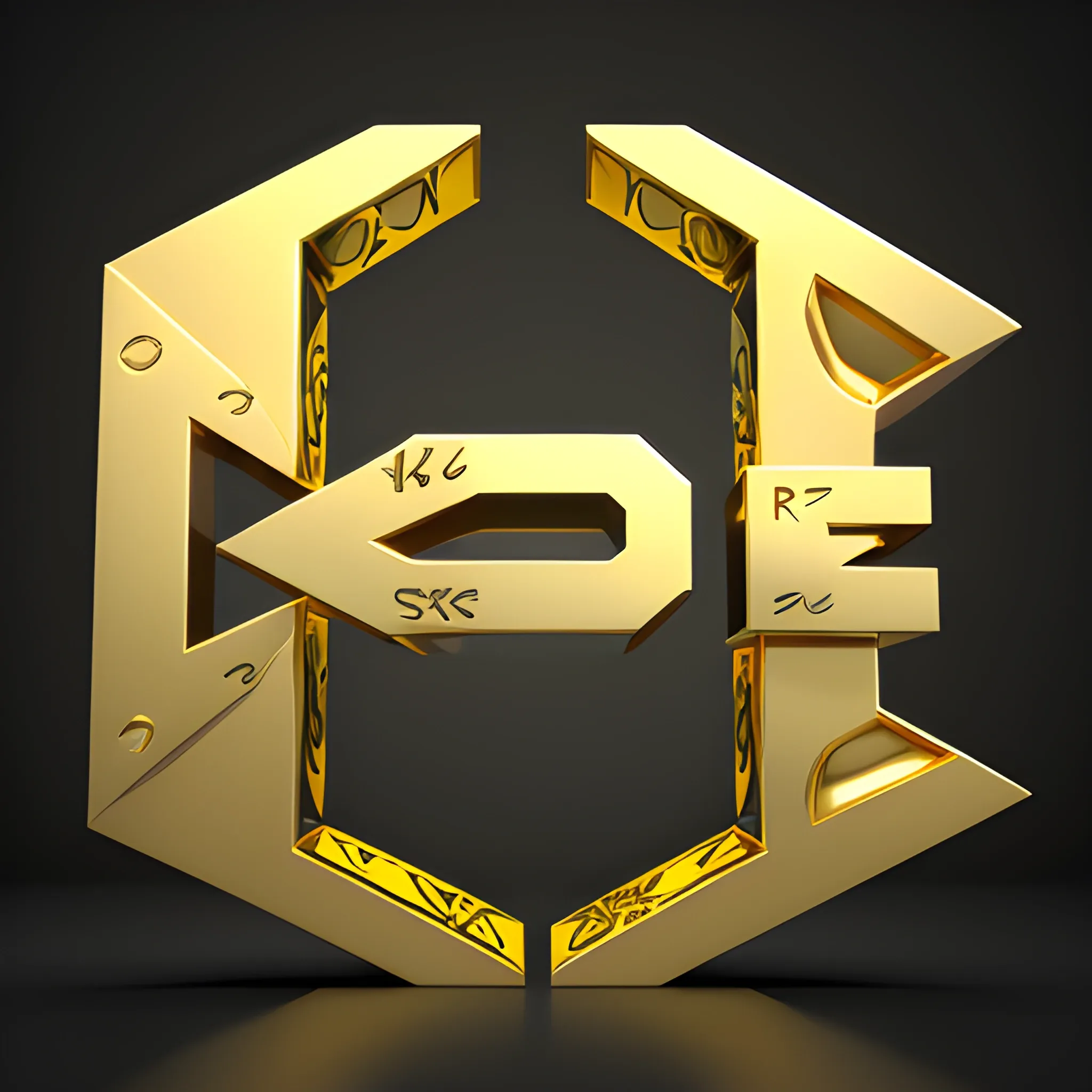 3D, the whole word, KREK3R, logo, KREK3R, gold, gold color, KREK3R