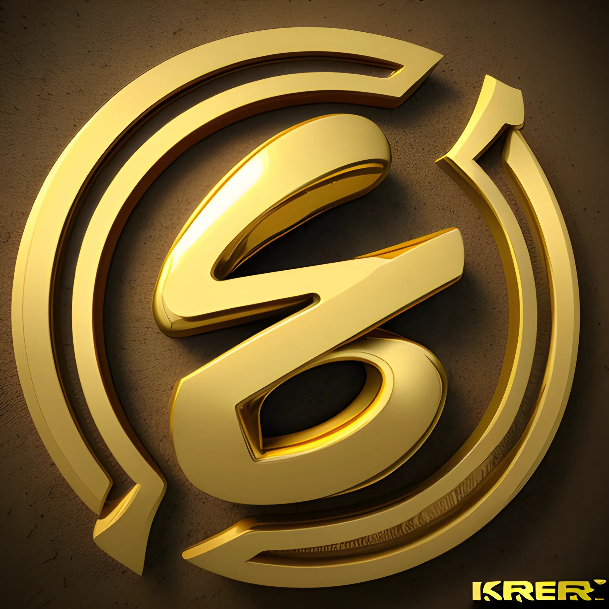 3D, the whole word, KREK3R, logo, KREKER, gold, gold color