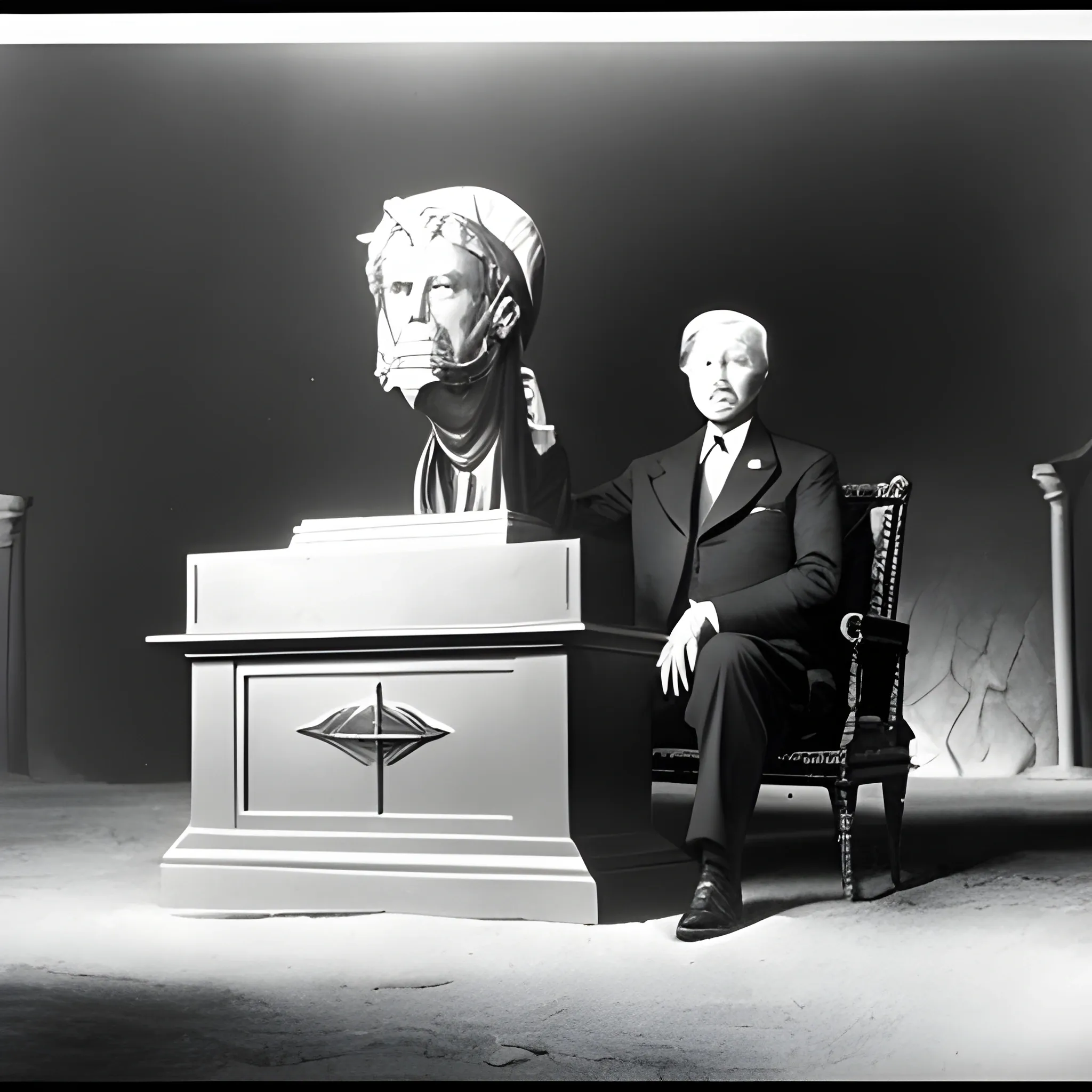 American President seated before the Ark Of the Covenant
