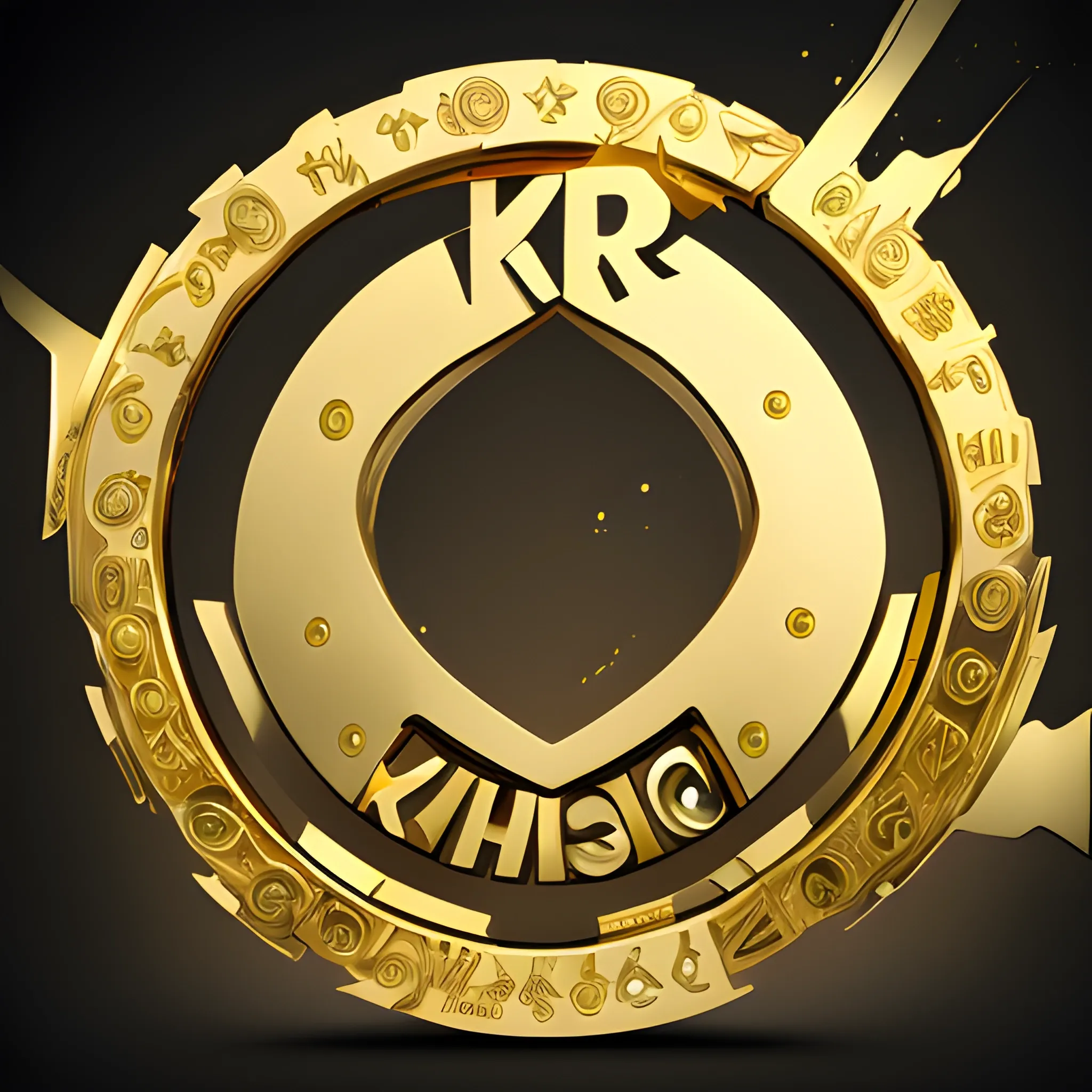 the whole word, KREK3R, gold, gold color