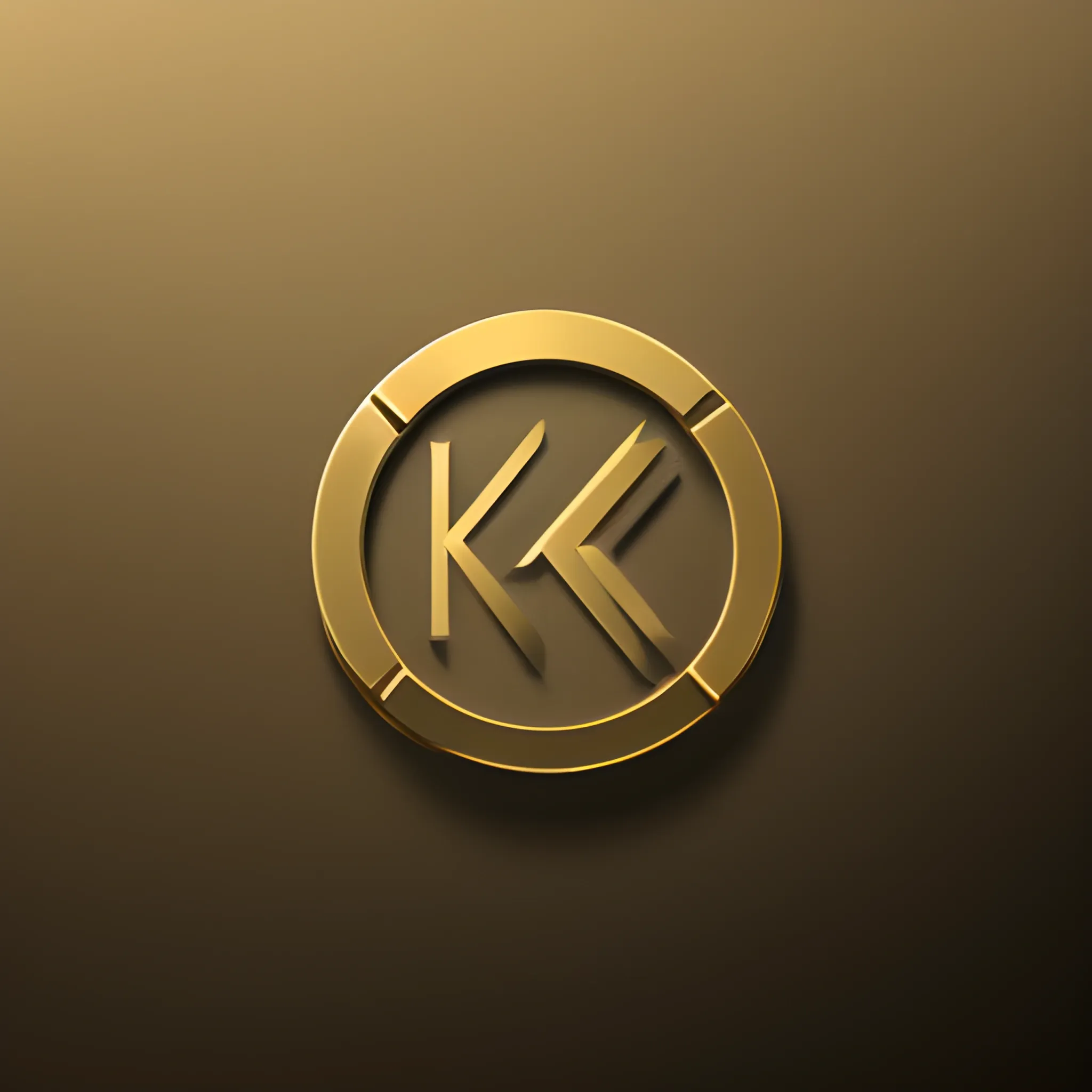 gold logo with letters "KREK3R" text, high quality, sleek and modern, metallic texture, dramatic lighting, professional rendering, luxury vibes, elegant design, minimalistic, premium feel