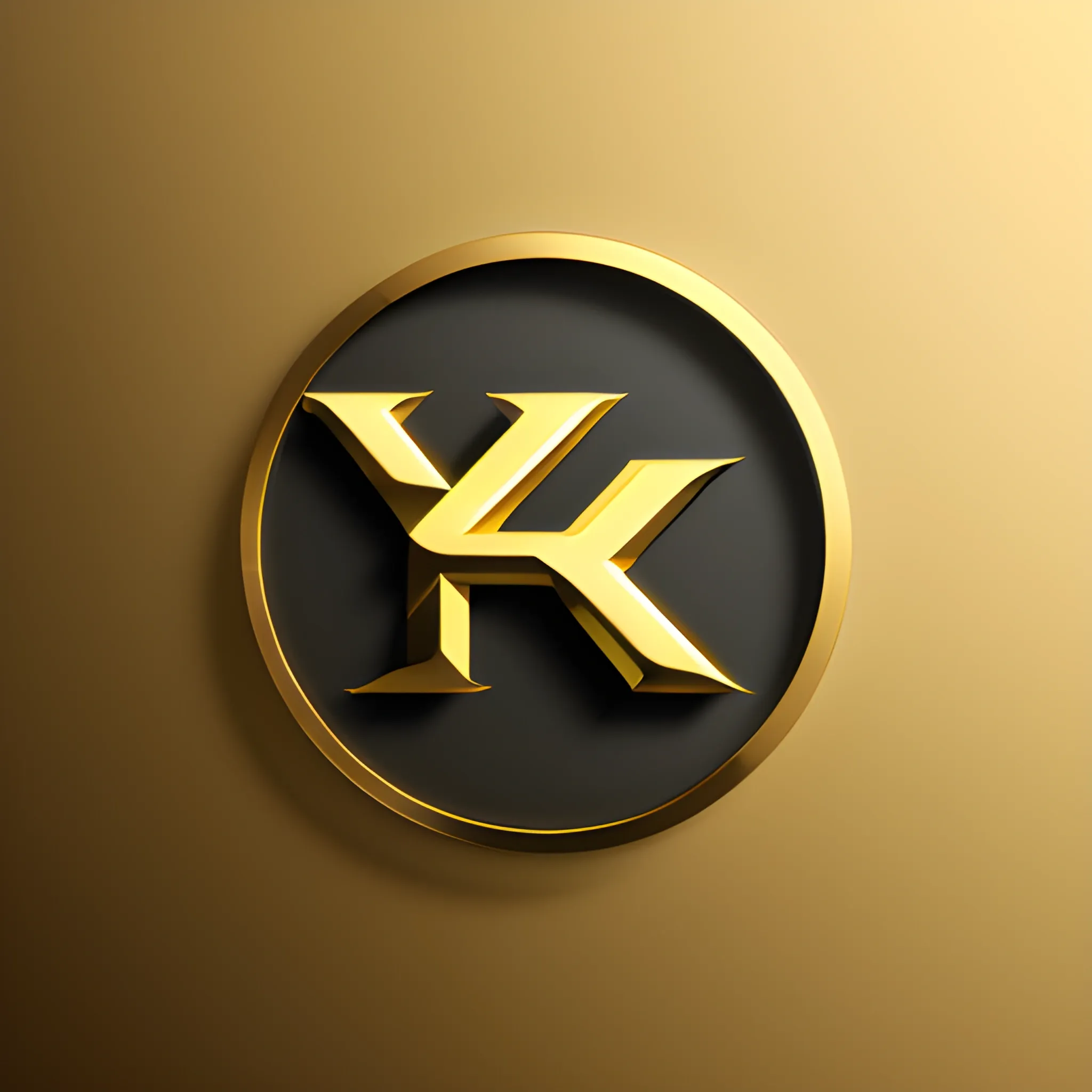 gold logo with letters "KREK3R" text, high quality, sleek and modern, metallic texture, dramatic lighting, professional rendering, luxury vibes, elegant design, minimalistic, premium feel