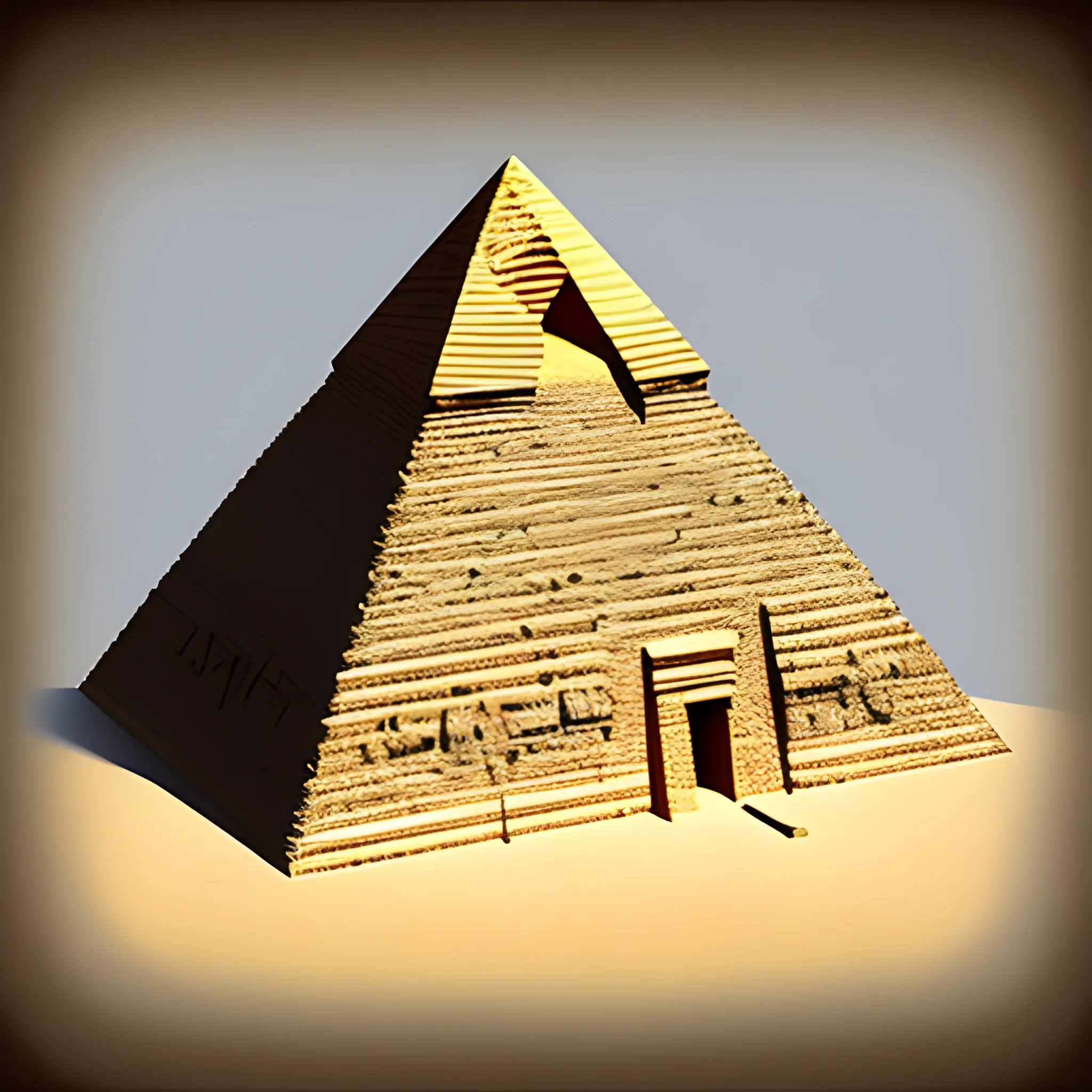 an Egyptian pyramid with a hat