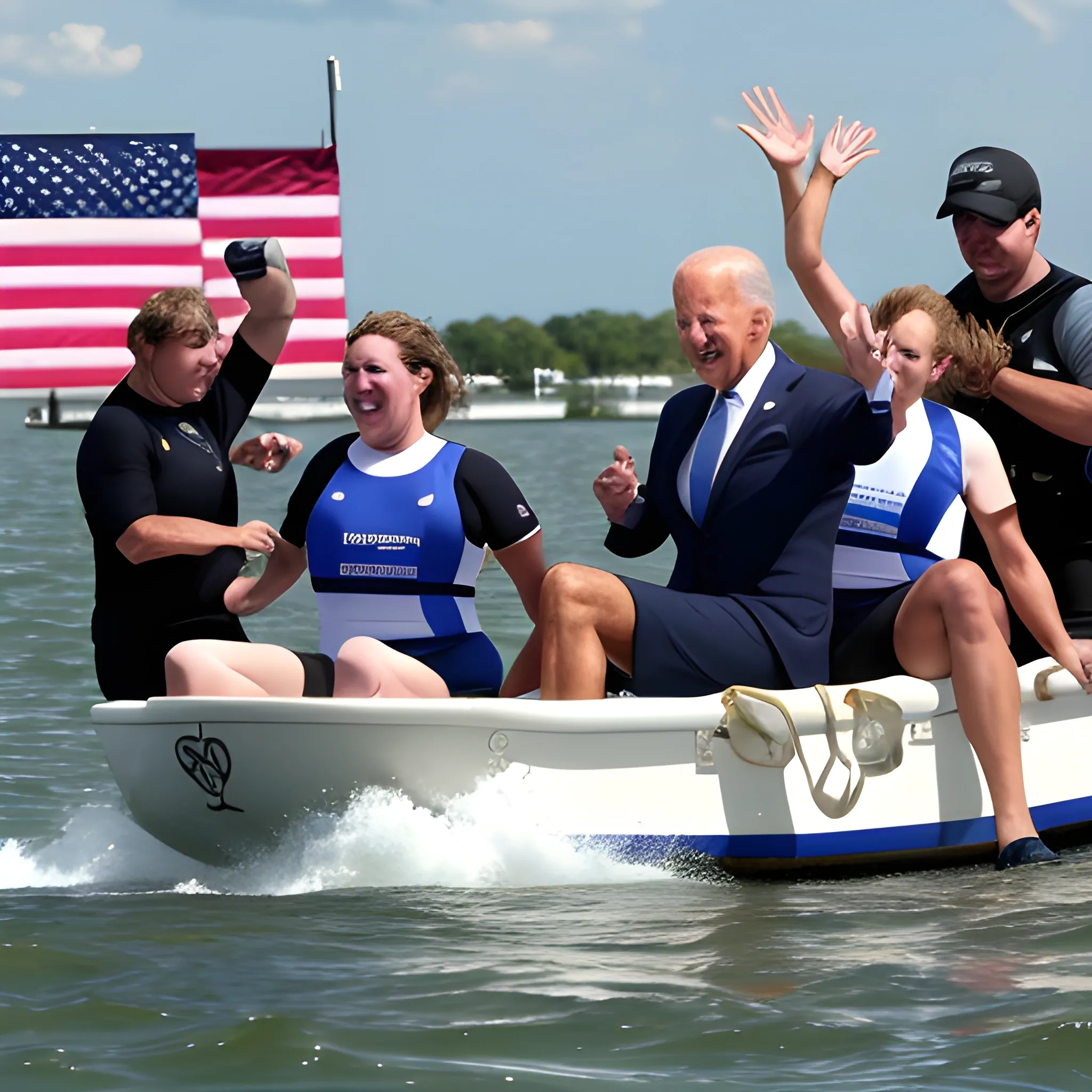 democratic athletes throwing biden off boat