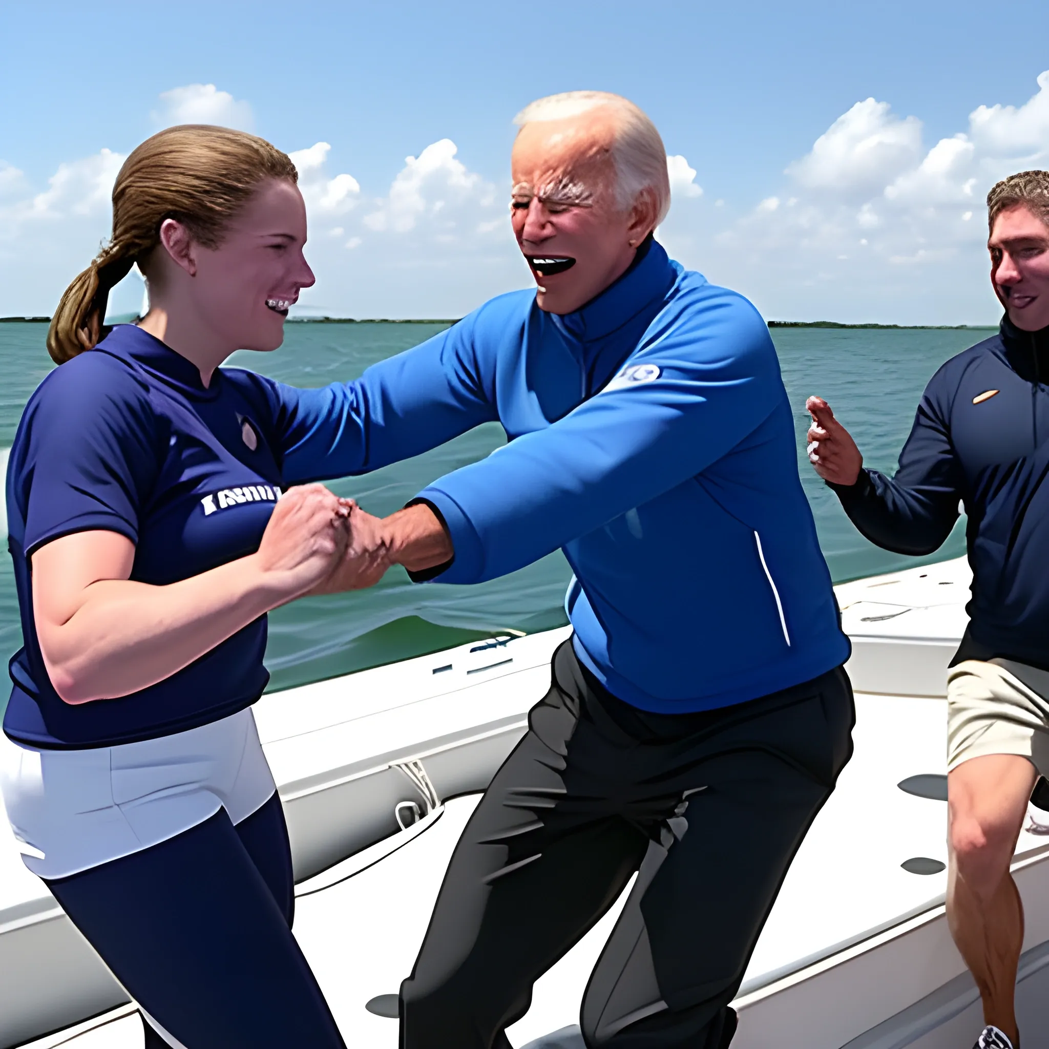 democratic athletes throw biden off boat