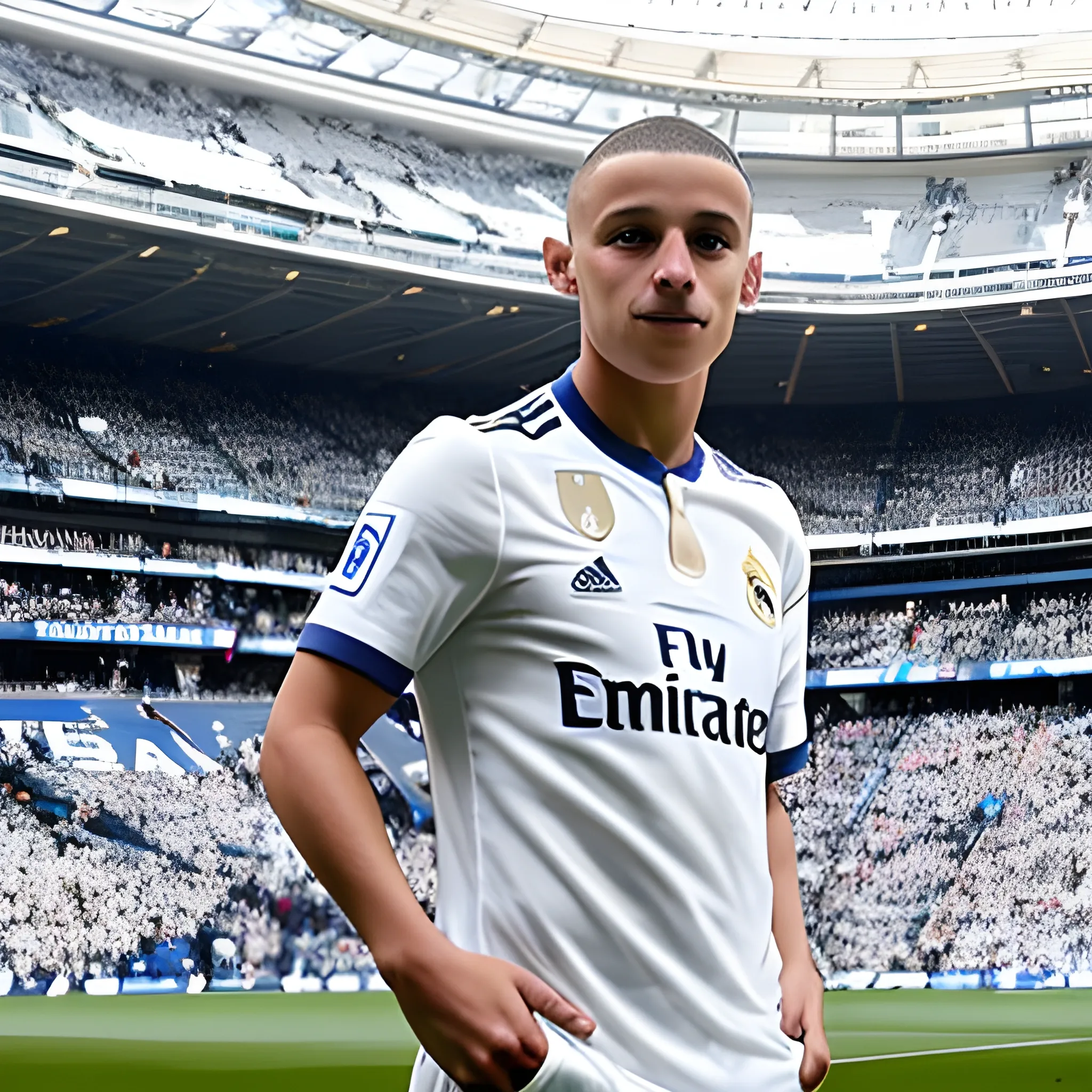 Kylian Mabppe en la presentacion de su nuevo equipo el Real Madrid en el estadio Santiago Bernabeu