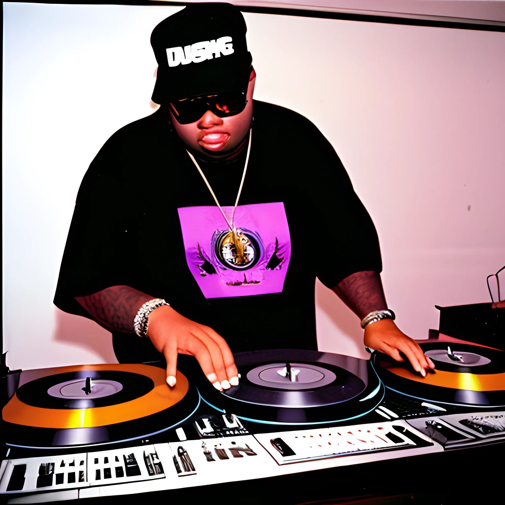 dj big bubba scratch mixing and scratching on two turntables way too fast at the 1993 wrong way u.s.a. dj mixing finals